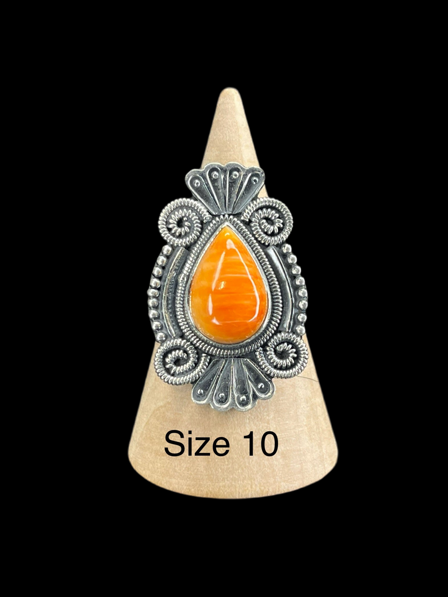 Orange Spiny Sterling Silver Rings