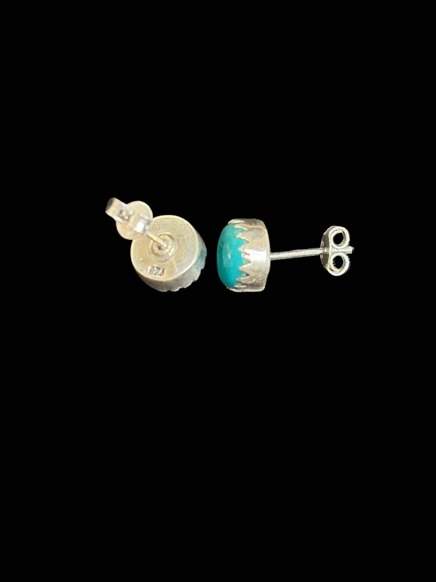 Handcrafted Round Kingman Turquoise Earrings
