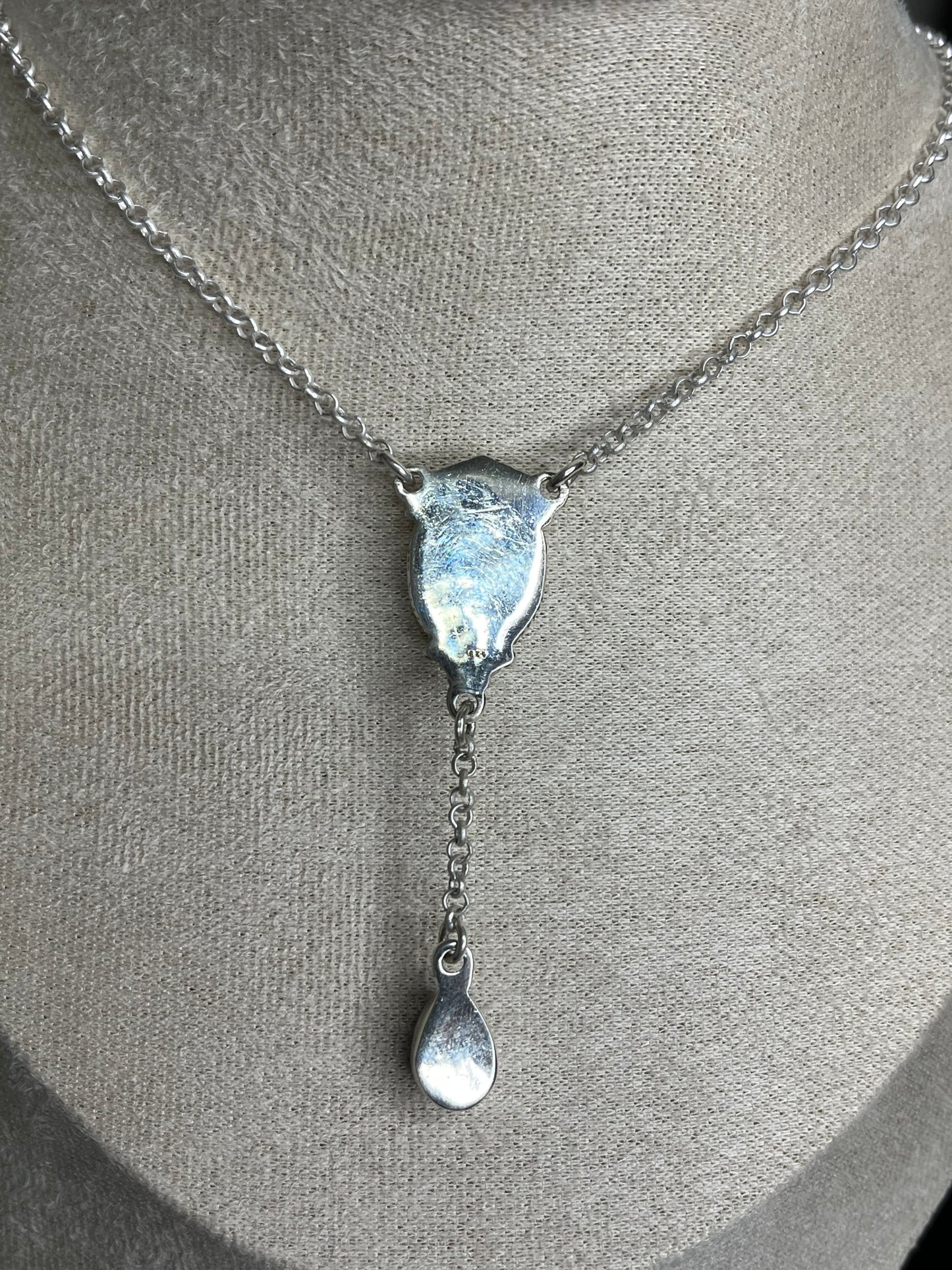 Lariat Necklace - Blue Dahlia & Moonstone