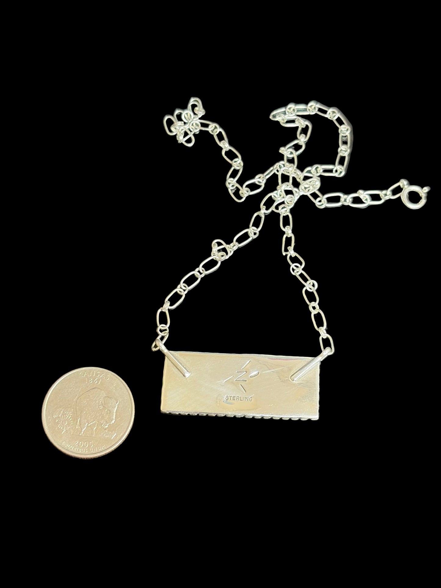 Zuni - Sleeping Beauty Turquoise Bar Necklace - Kenny Lonjose