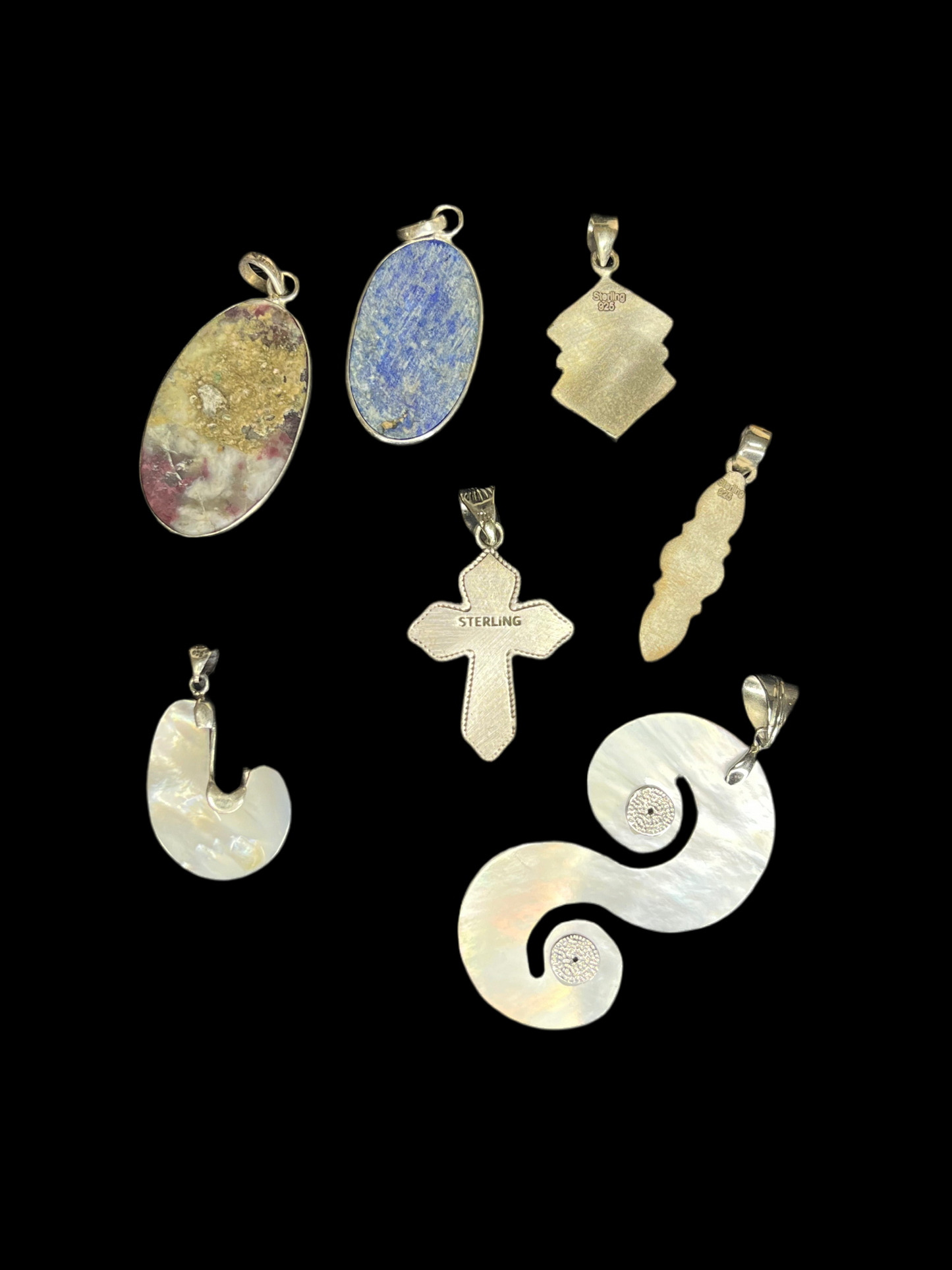 Sterling Silver & Natural Stone Pendants