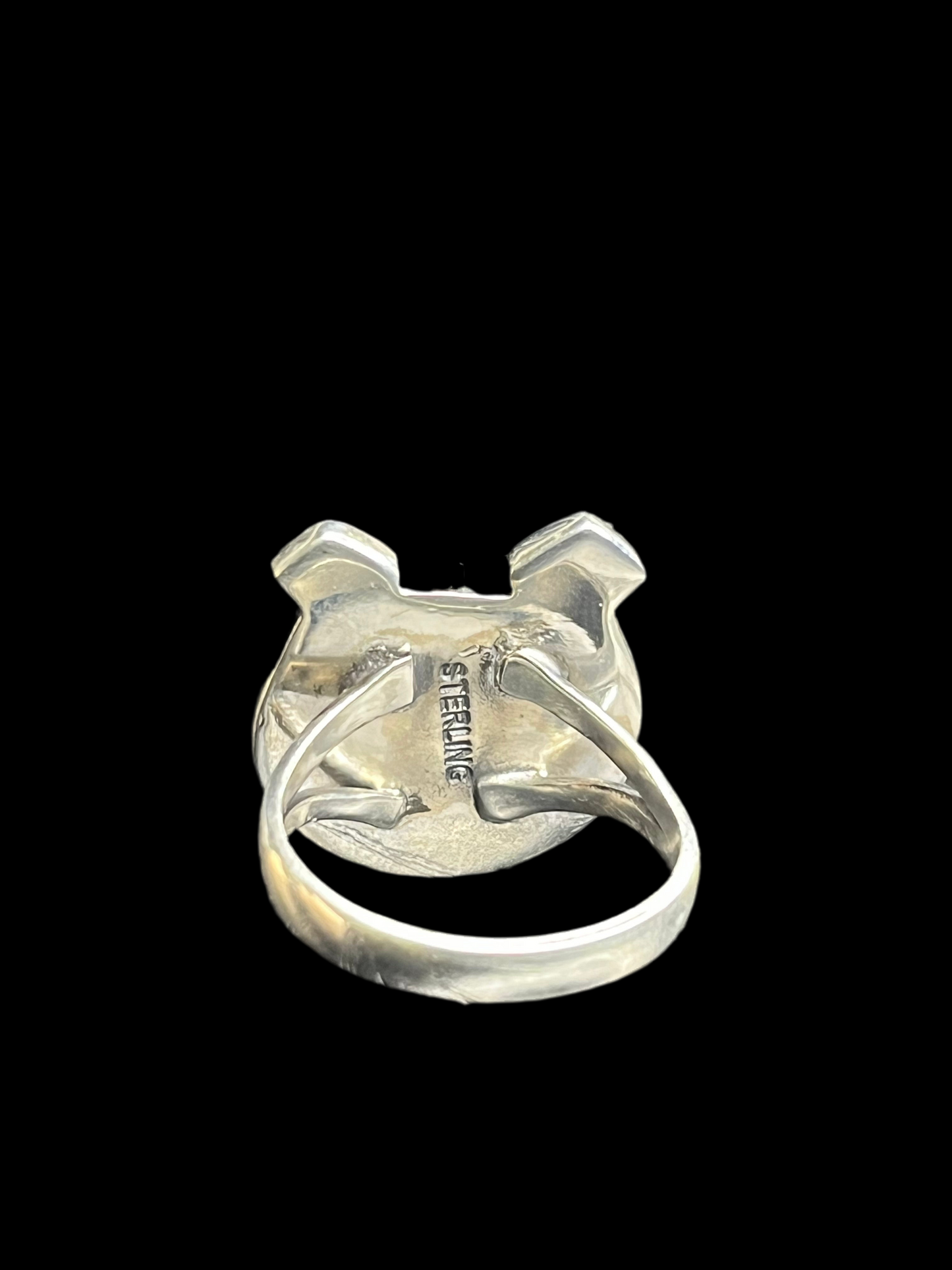 Orange Spiny Horseshoe Ring - size 8