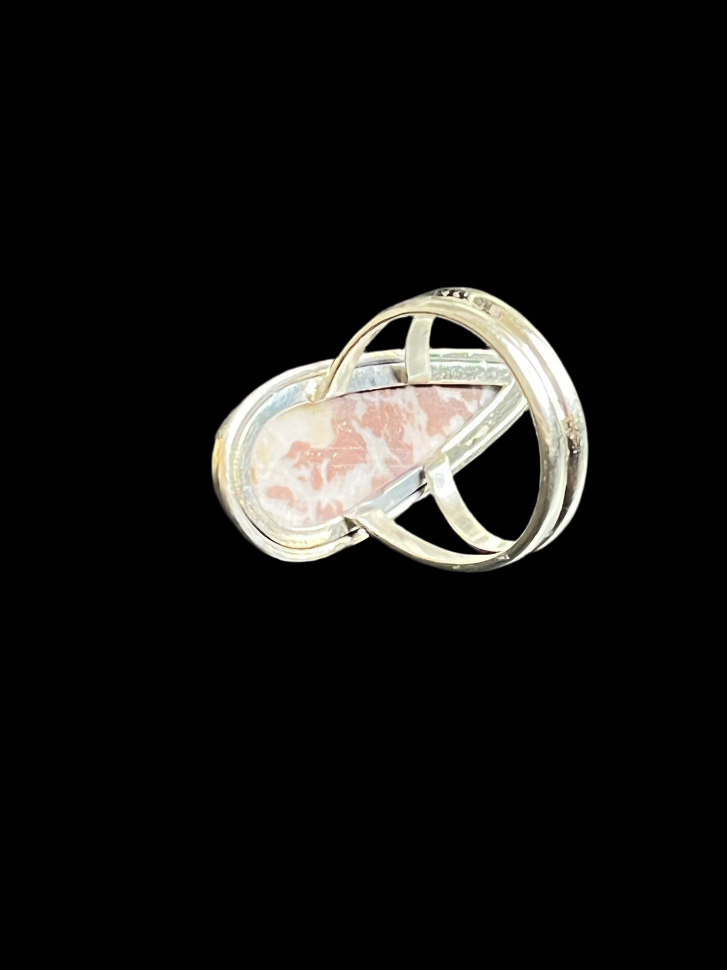Red Zebra Jasper Sterling Silver Ring - size 8