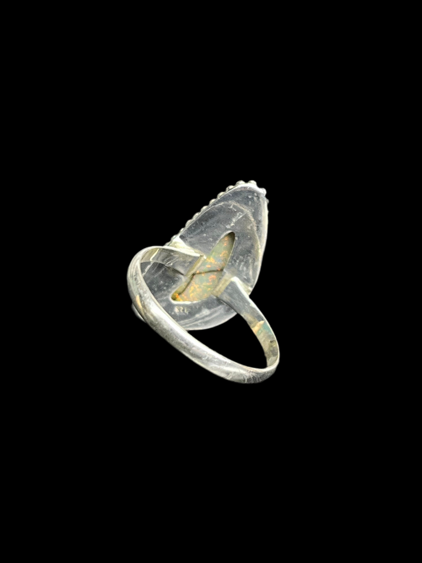 Monarch Opal Sterling Silver Ring - size 9