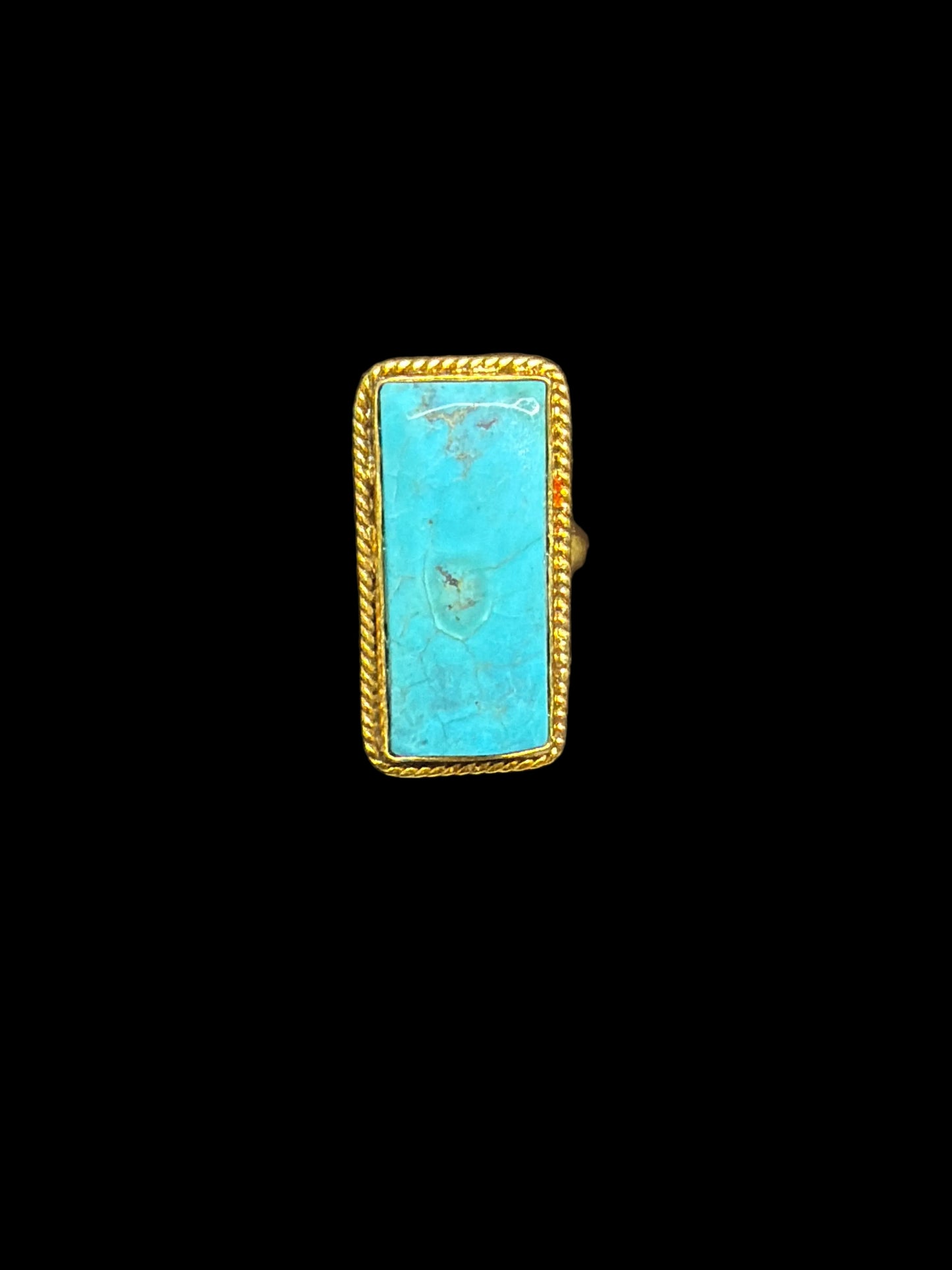 The Golden Turquoise Bar Rings