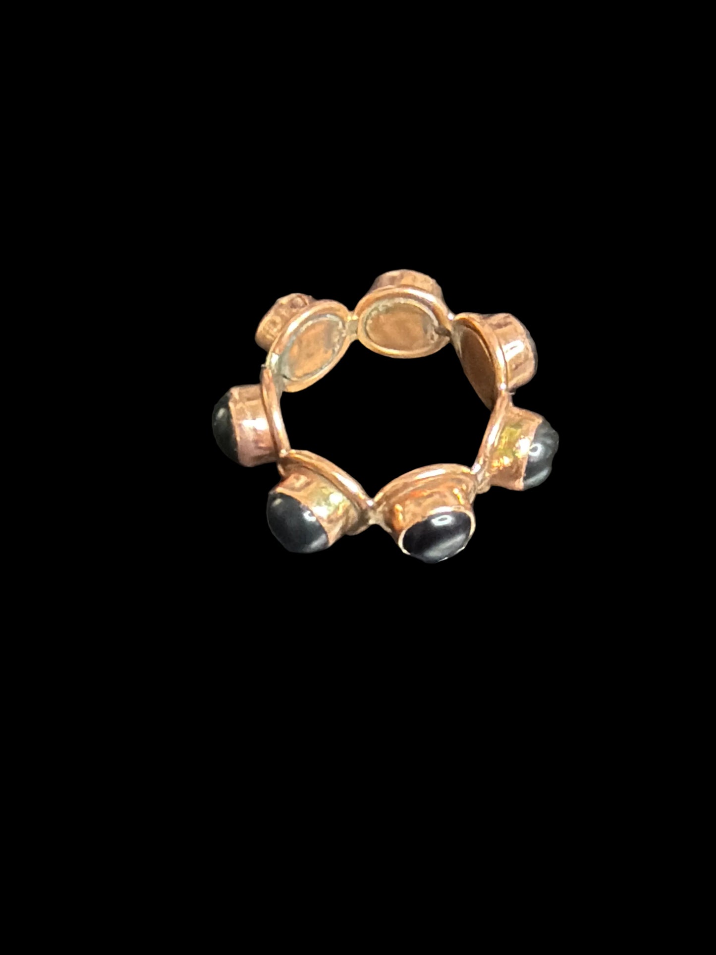 Copper - Black Onyx Eternity Band - size 7