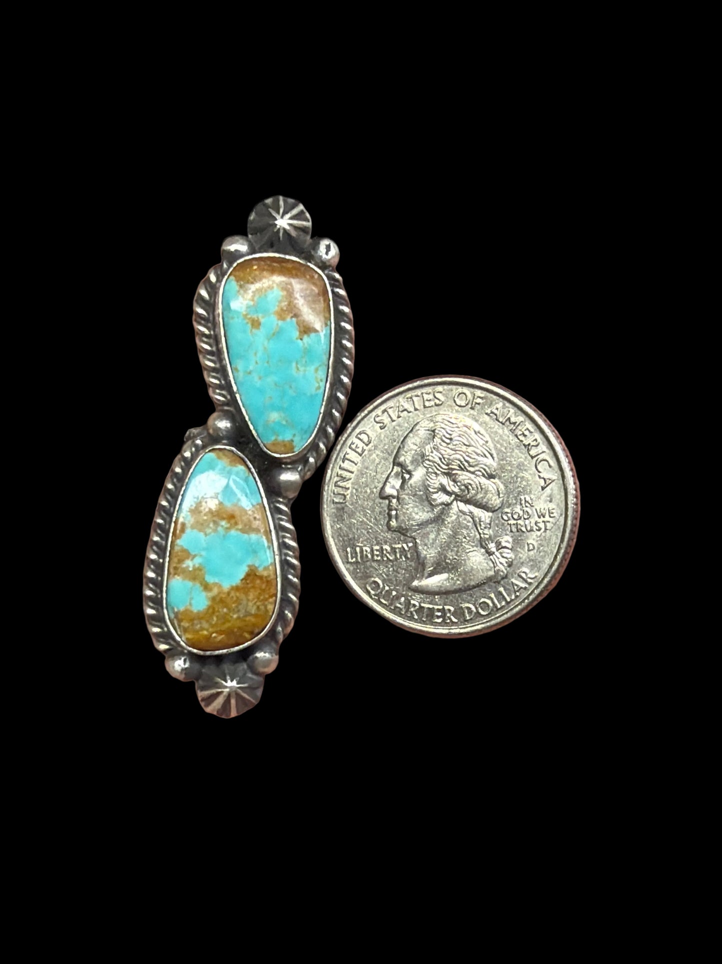 Navajo - Johnny Dixon - Mine 8 Turquoise Ring - Adjustable