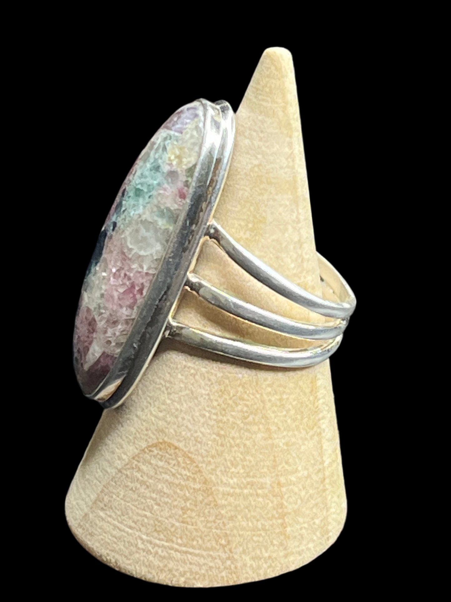 Multi-Color Tourmaline Sterling Silver Ring - size 8