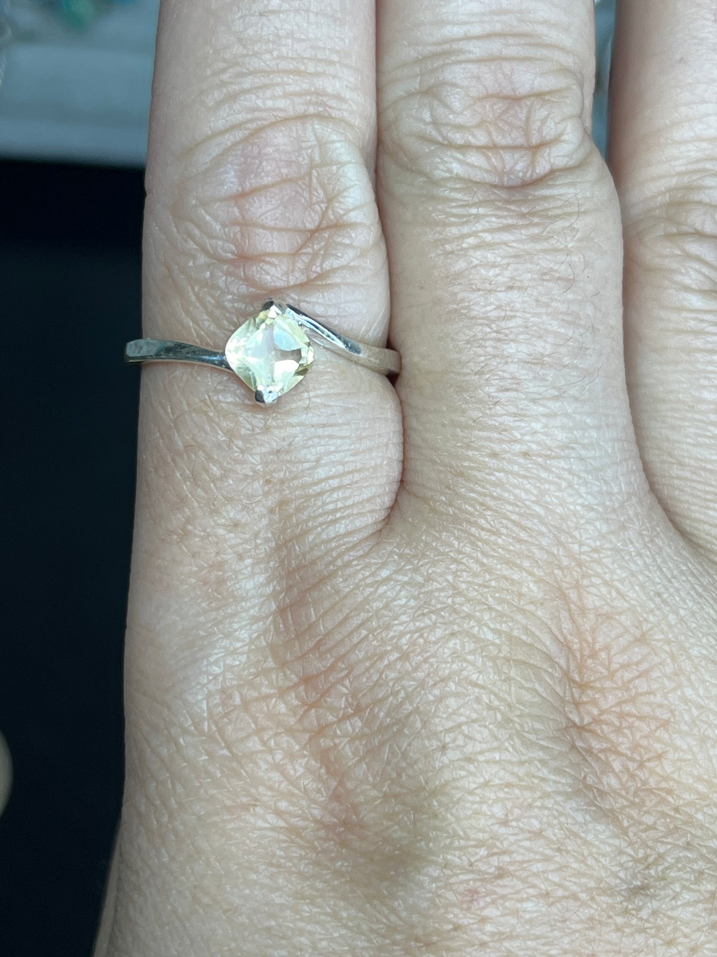 Genuine Citrine Sterling Silver Ring - size 10