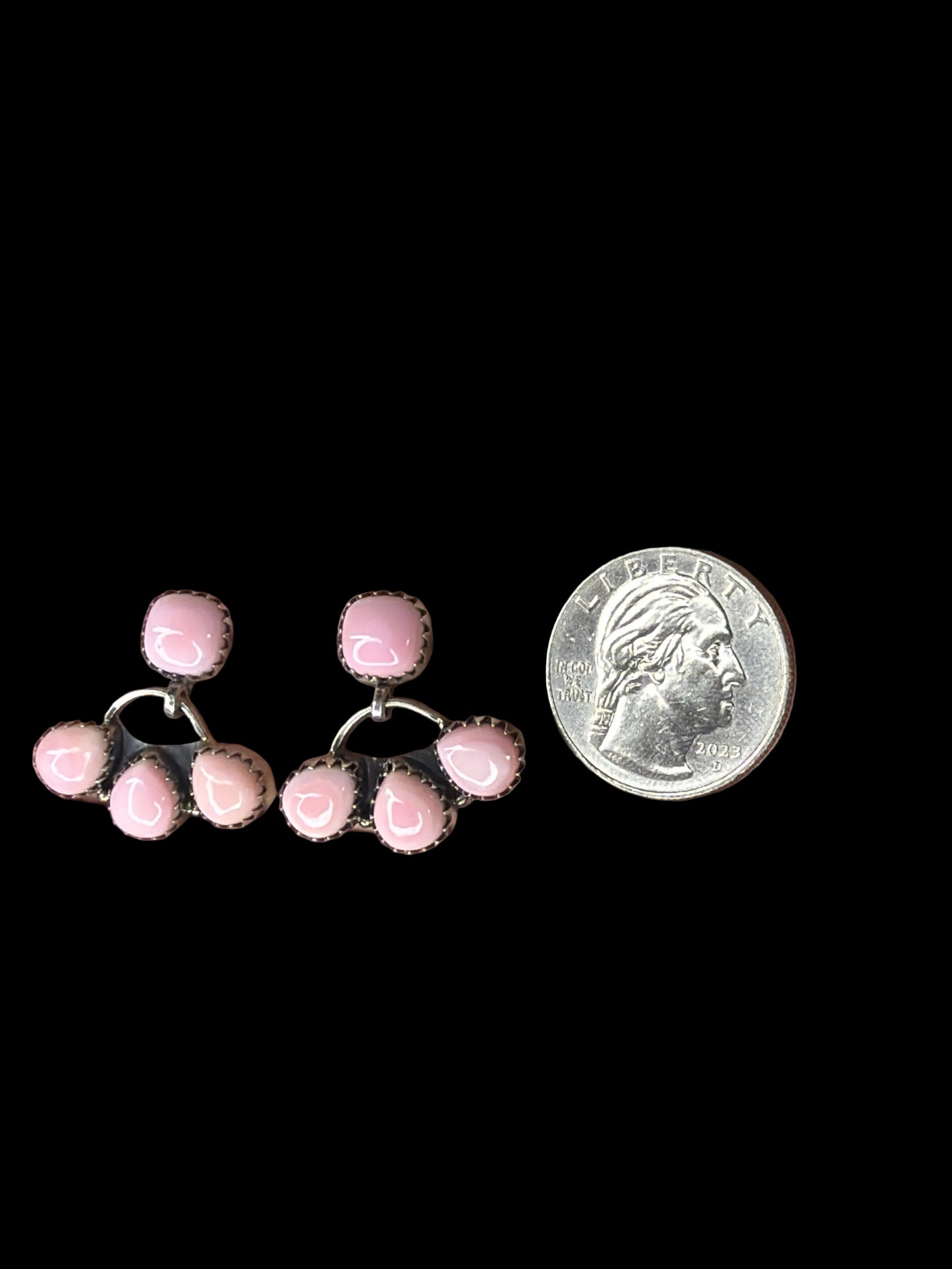 Handcrafted Pink Conch Drop Earrings