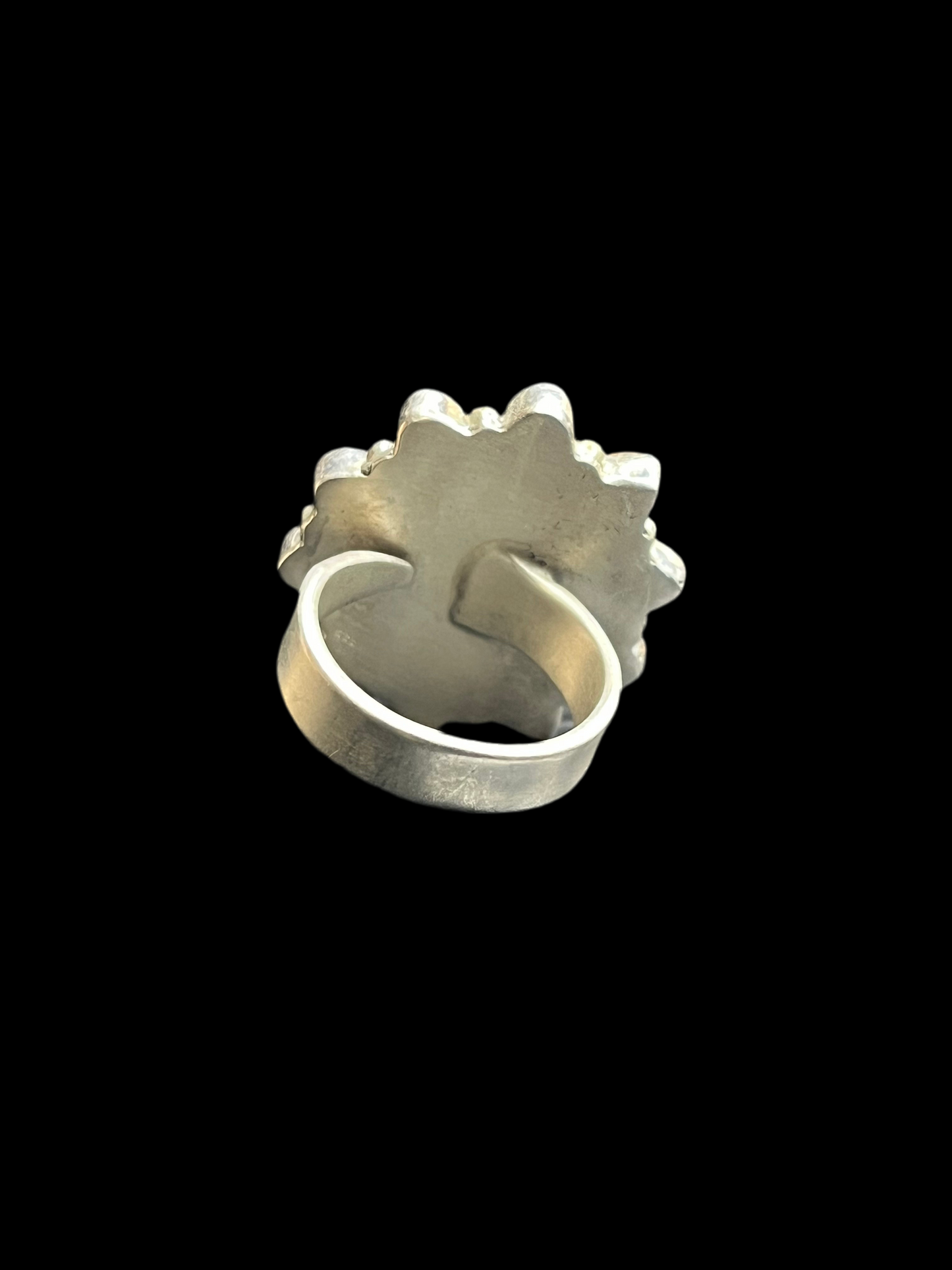 Mojave, Blue Copper Turquoise & Orange Spiny Ring - Adjustable