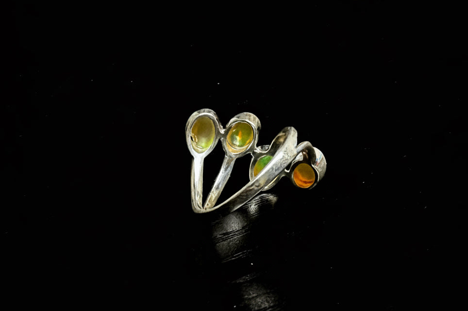 Ethiopian Opal Multi-Stone Ring - size 8