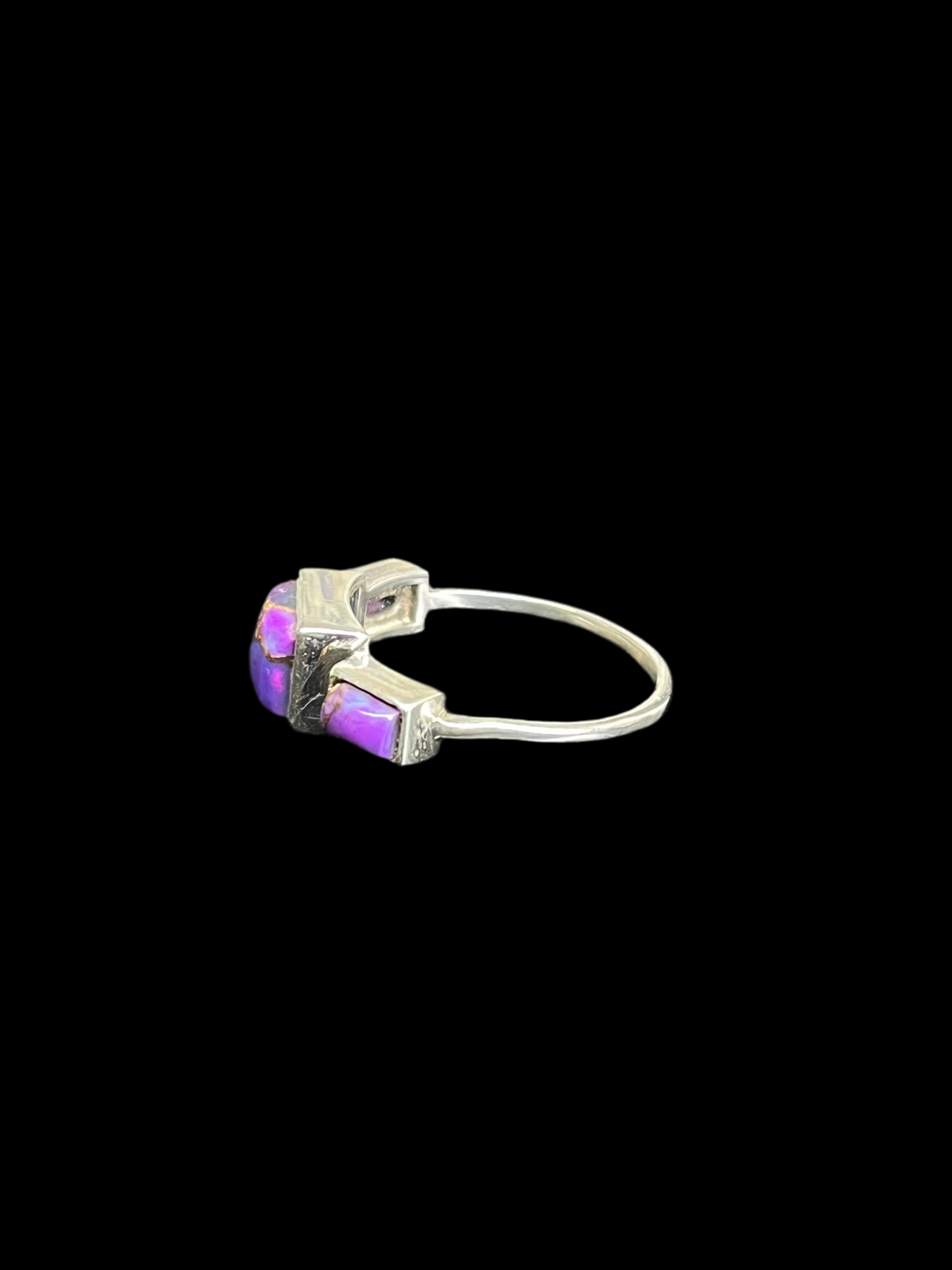 Purple Mojave Sterling Silver Ring - size 10