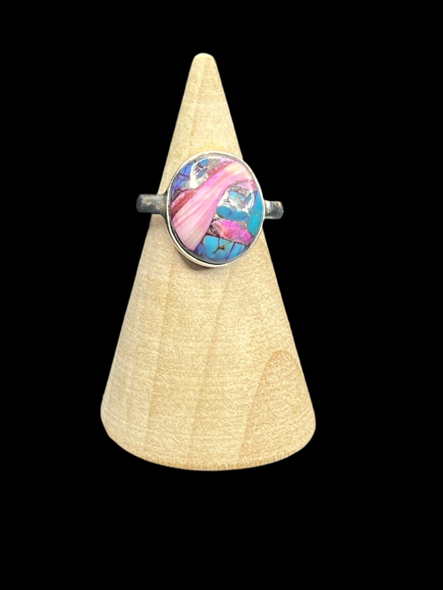 Pink Copper Turquoise Sterling Silver Rings