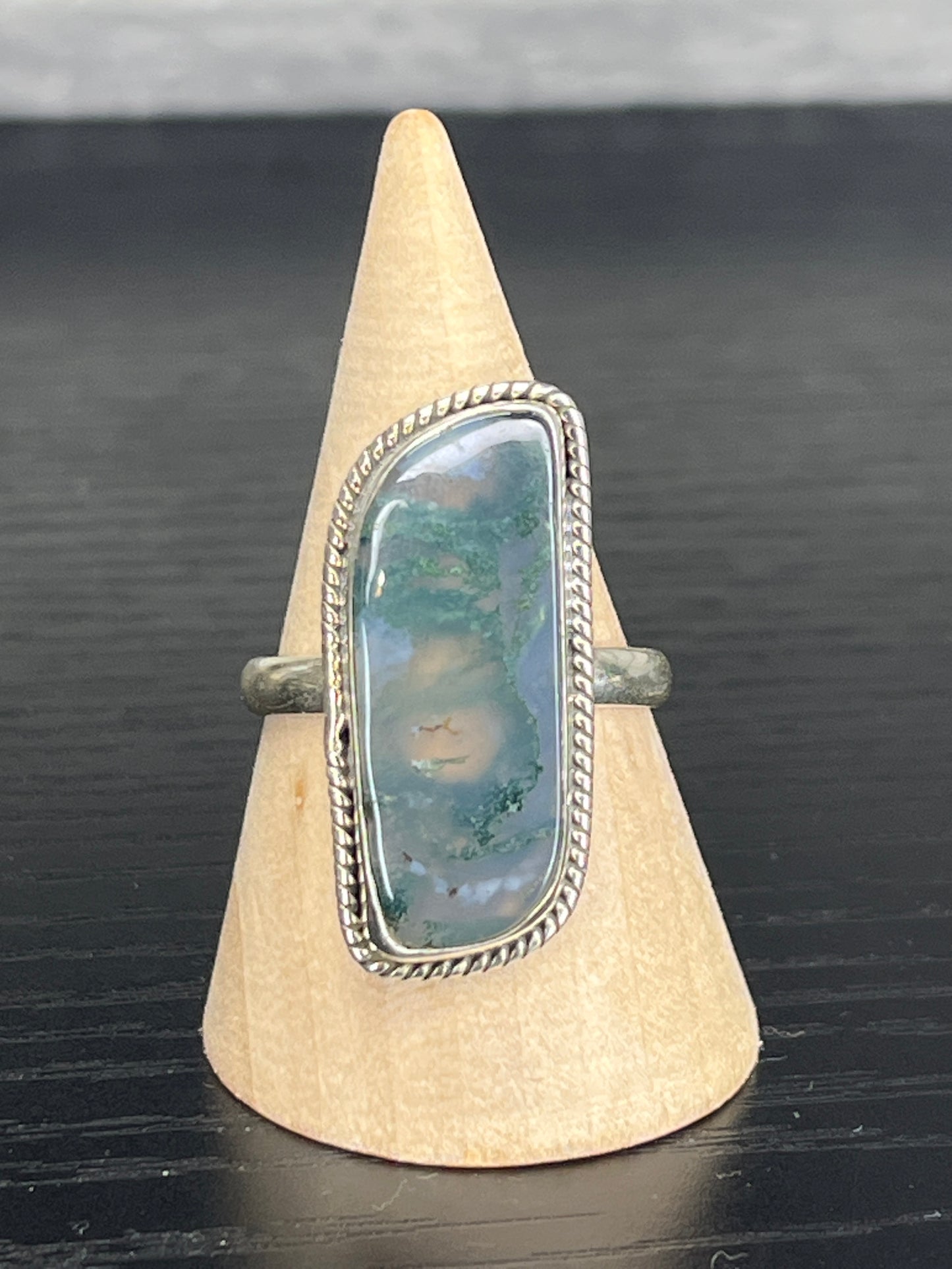 Moss Agate Sterling Silver Rings