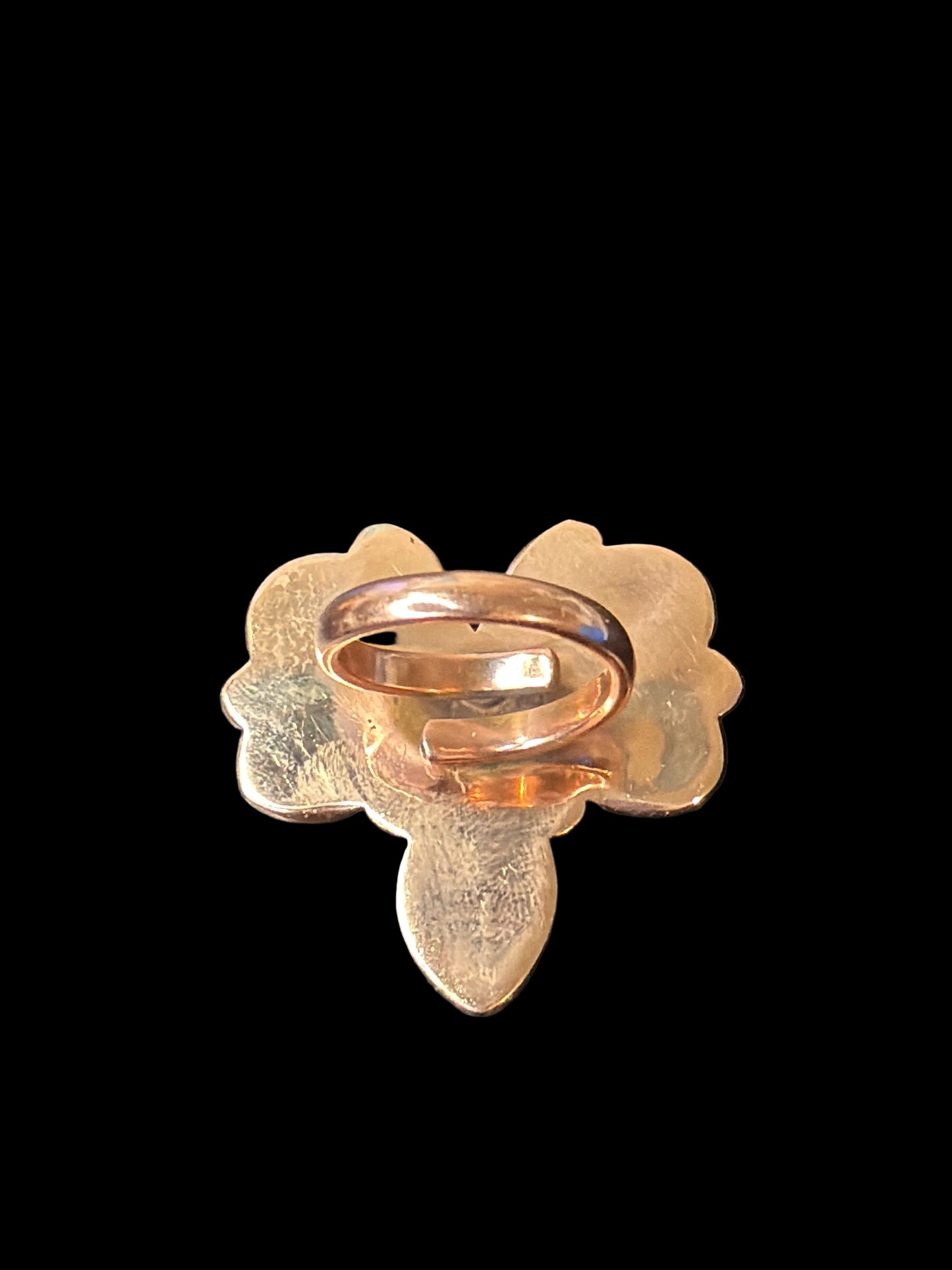Copper & Black Onyx Dragonfly Ring - Adjustable