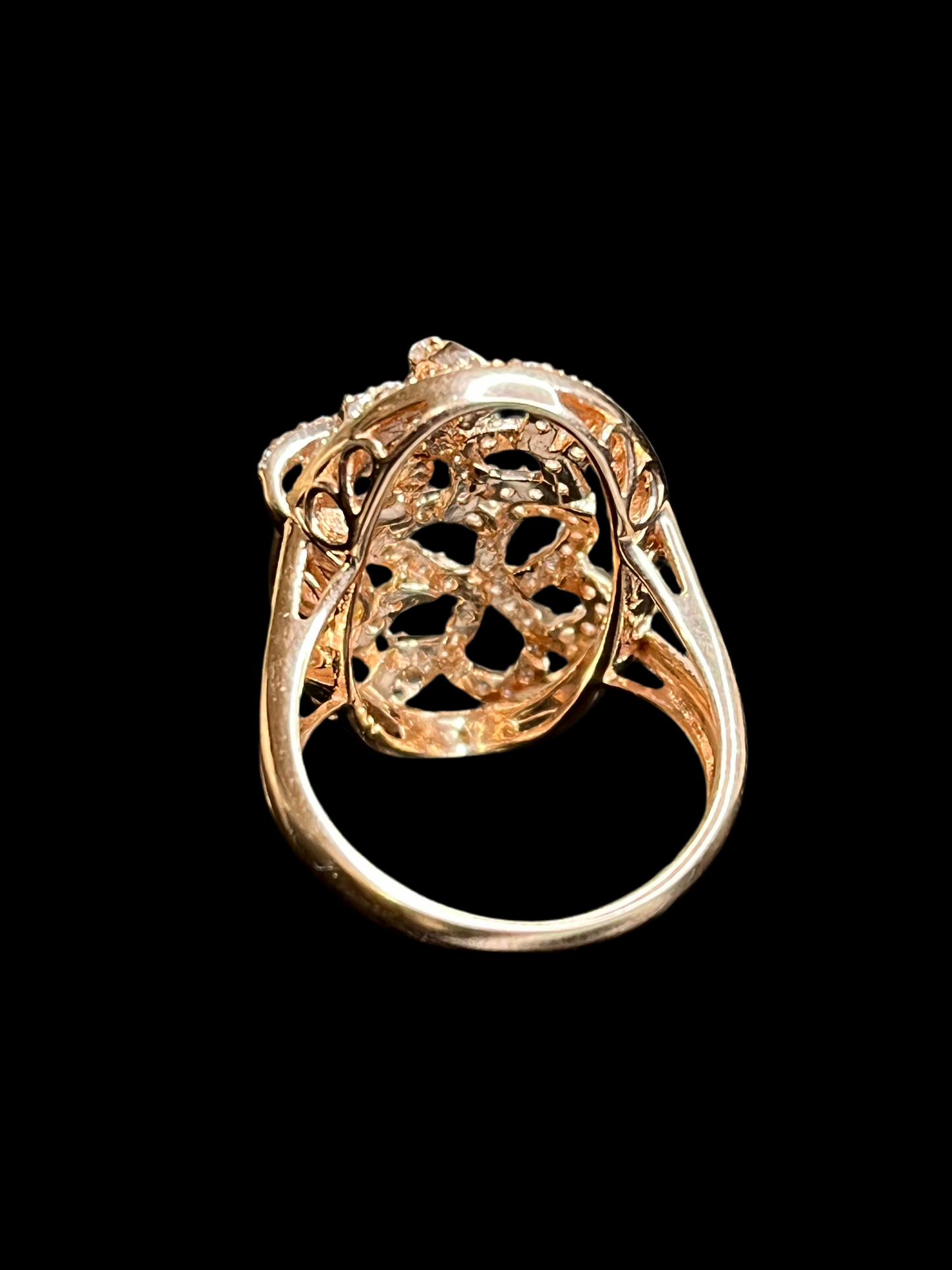 Cubic Zirconia Rose Gold Over Sterling Silver Ring - Size 7