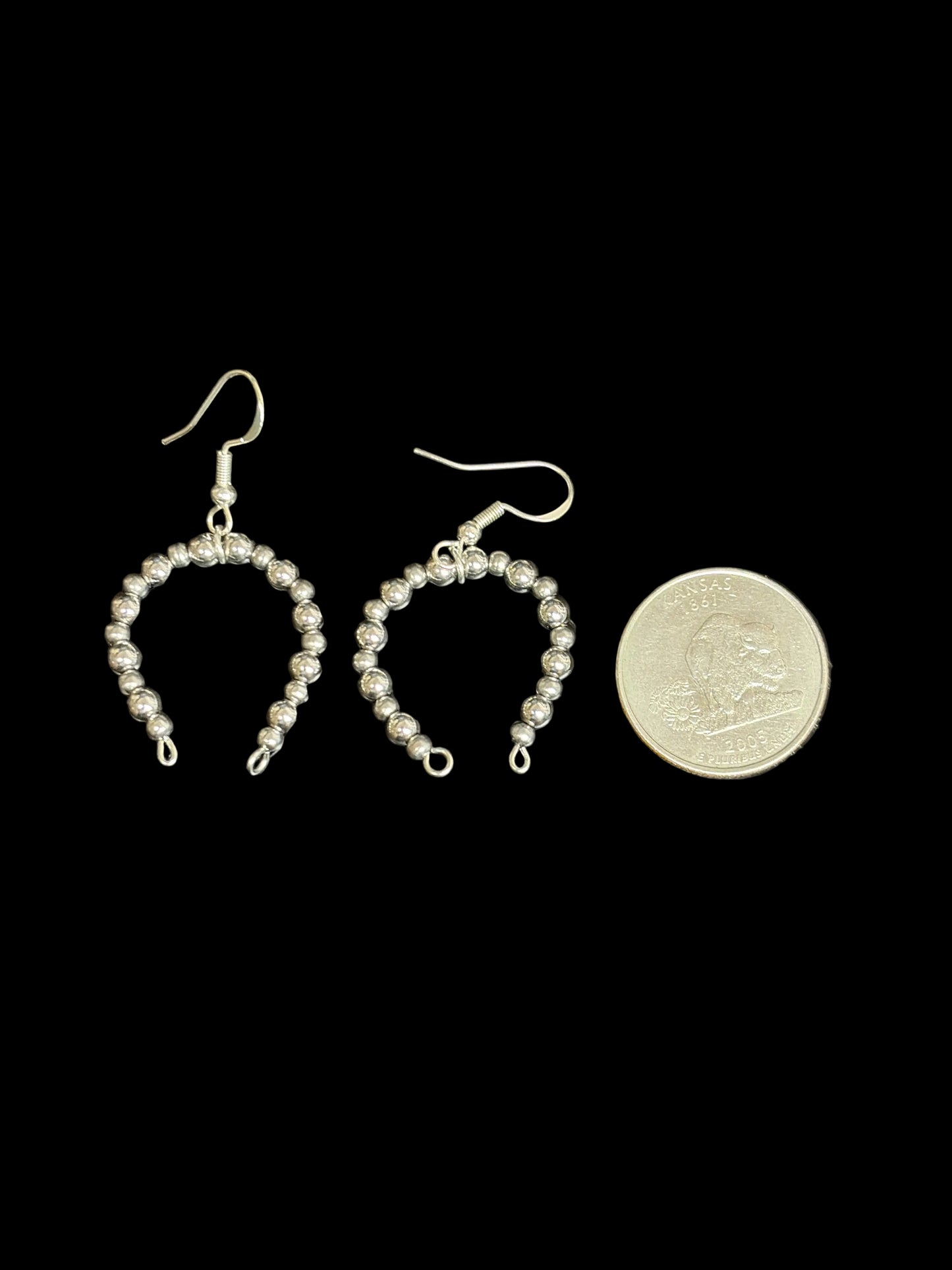 Desert Steel Beaded Naja Style Earrings