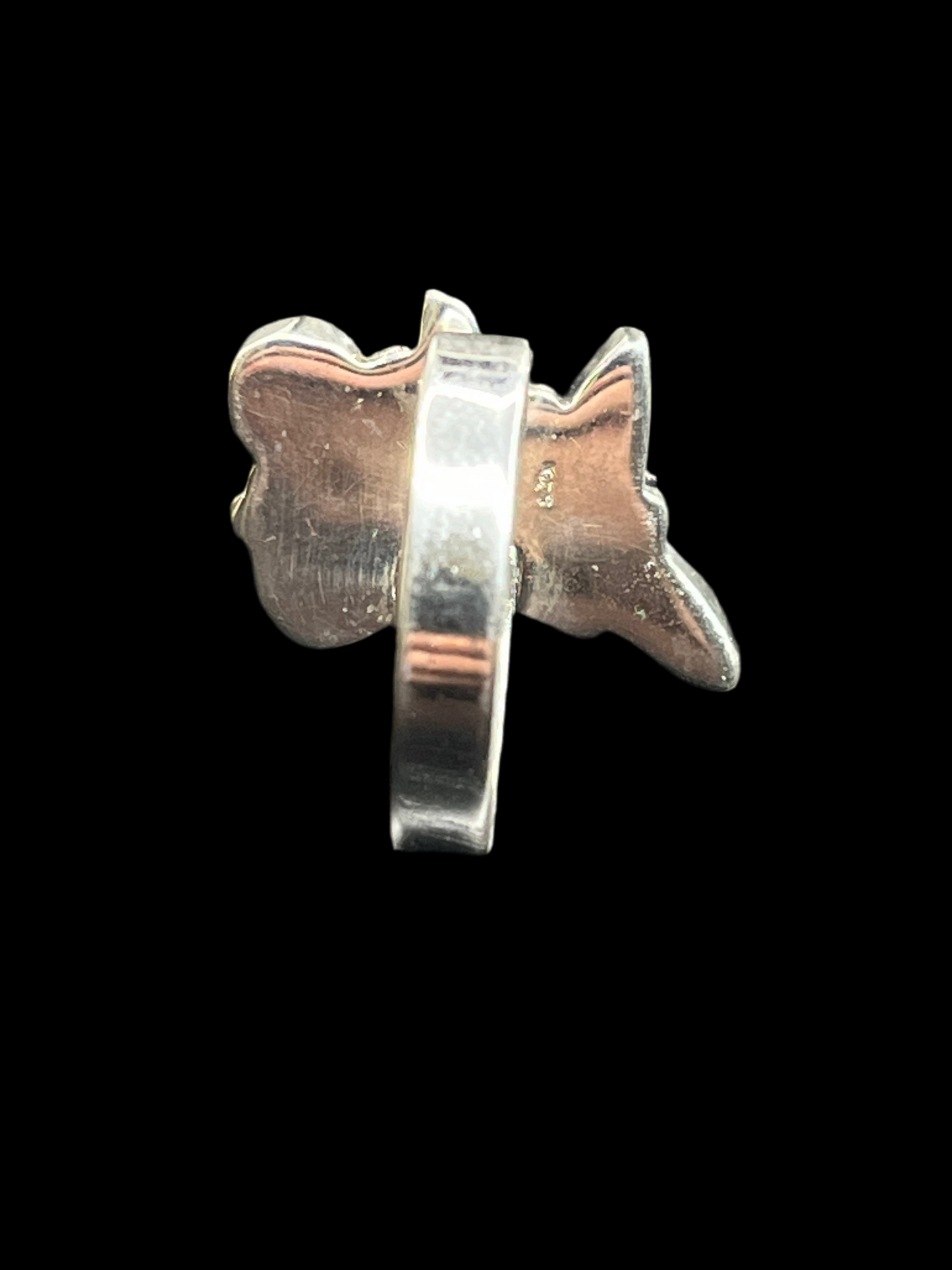 Steer Skull Red Dahlia & Black Onyx Ring - adjustable