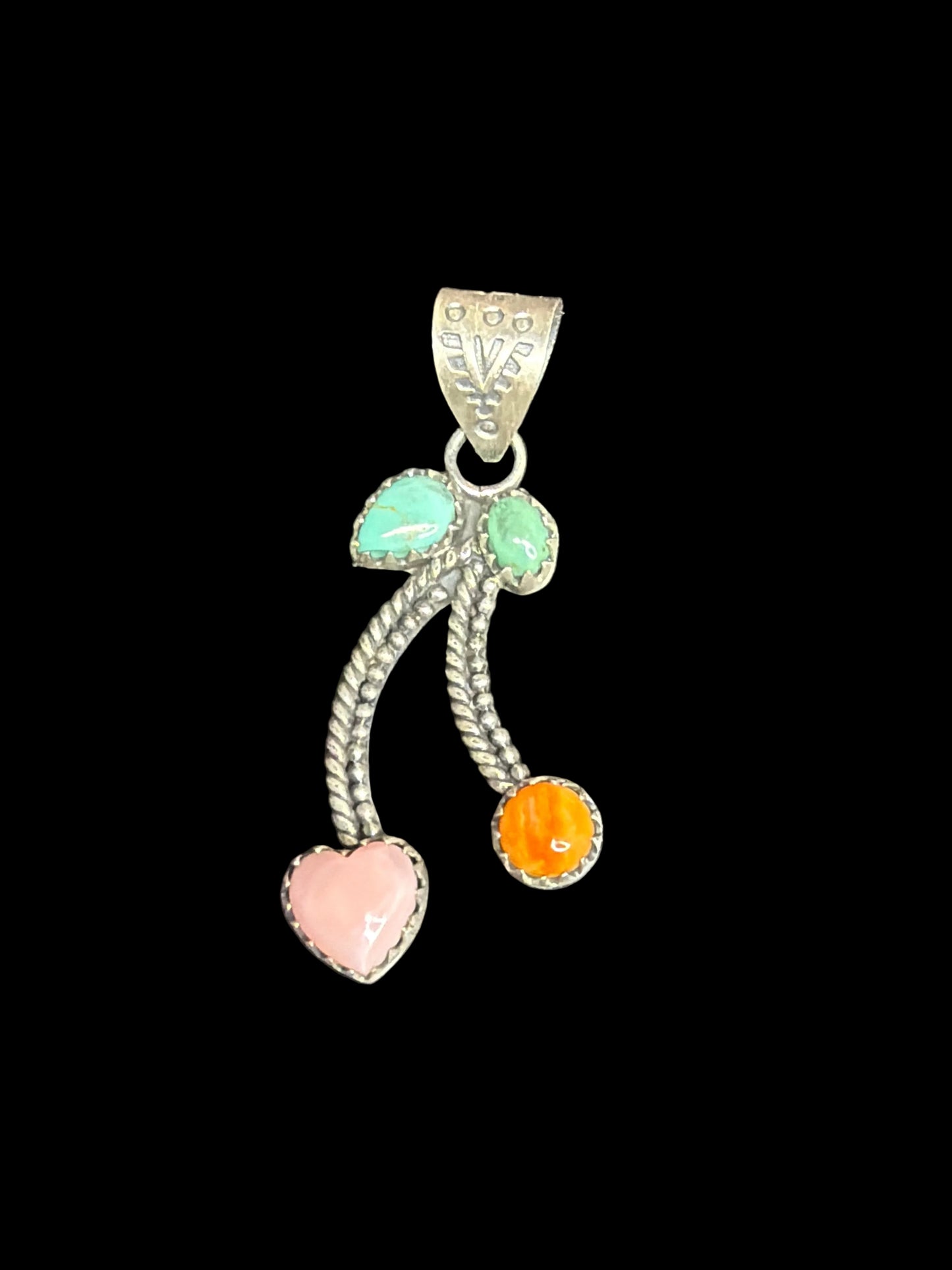 Handcrafted Multi-Stone Cherry Pendants