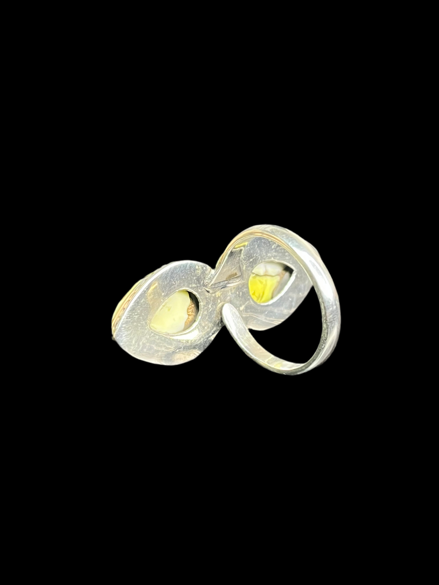 Double Stone Honey Dahlia Ring - Adjustable