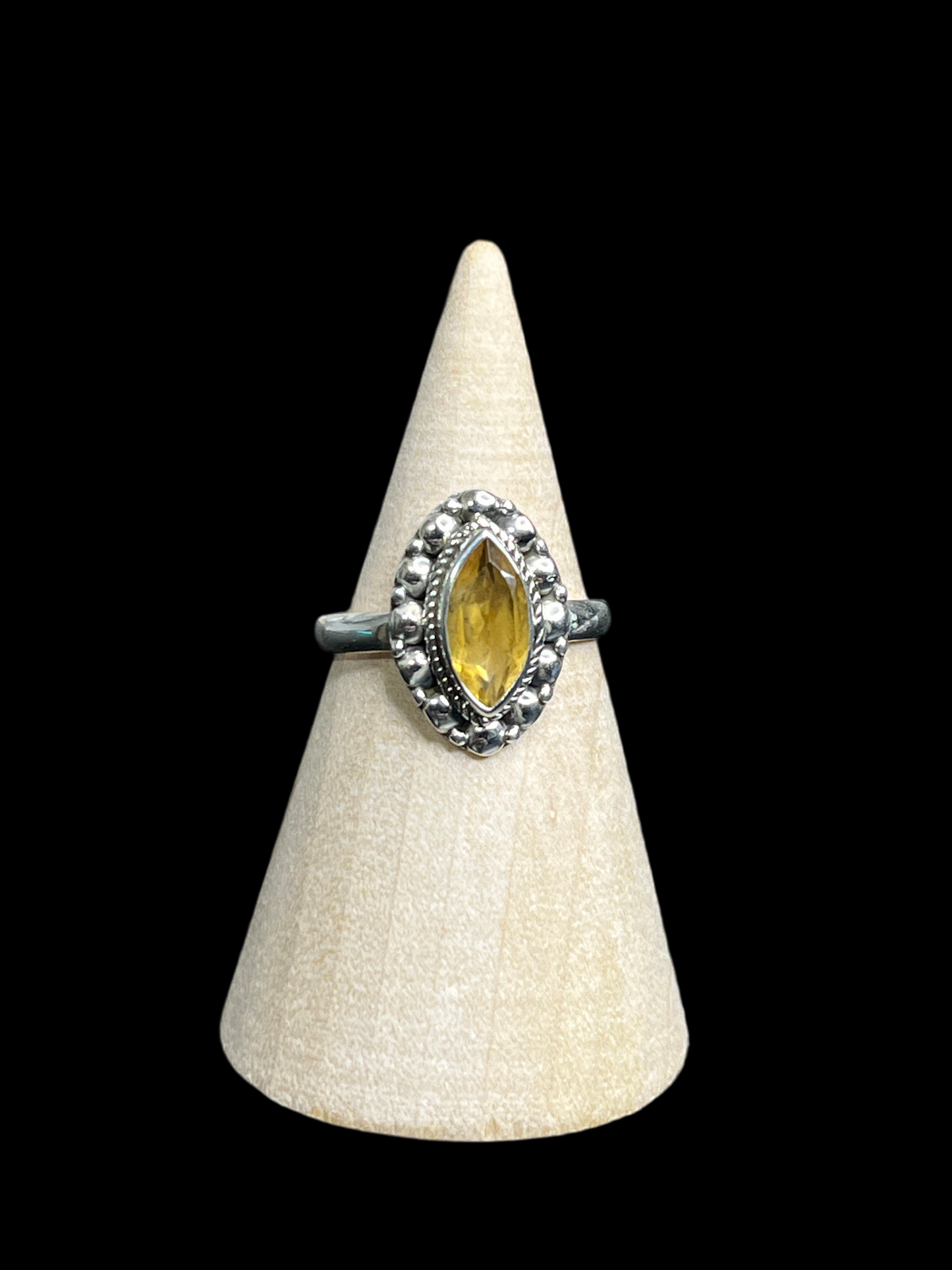 Genuine Citrine Sterling Silver Ring - size 6