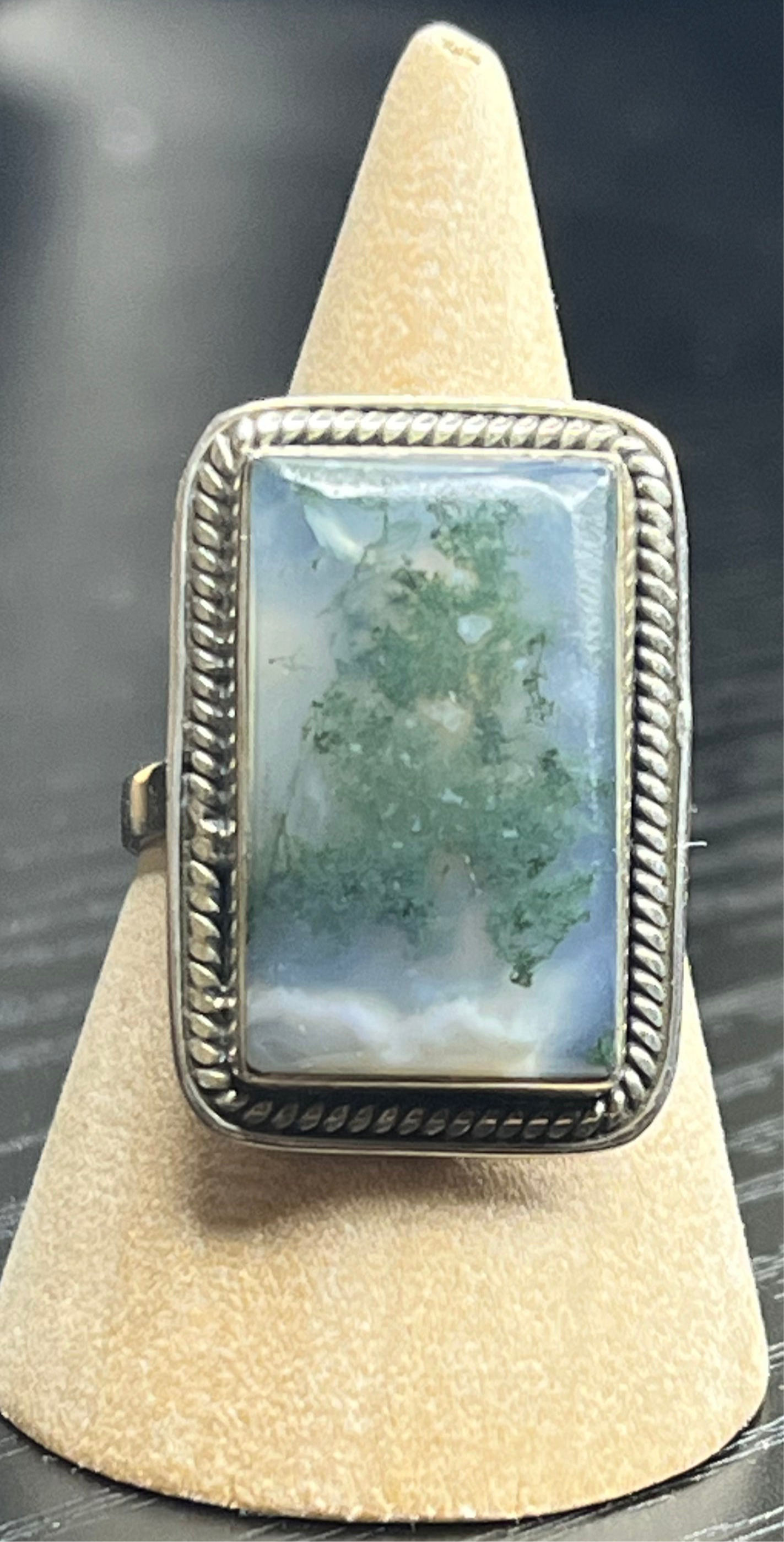 Moss Agate Sterling Silver Rings