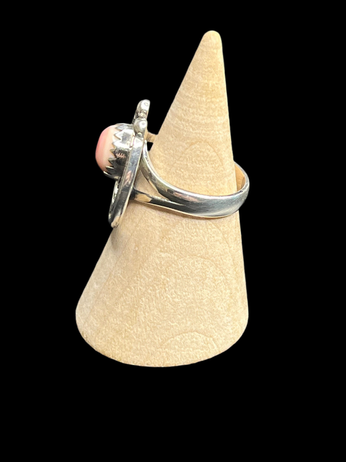 Pink Conch / Queen Conch Sterling Silver Ring - Size 6.5