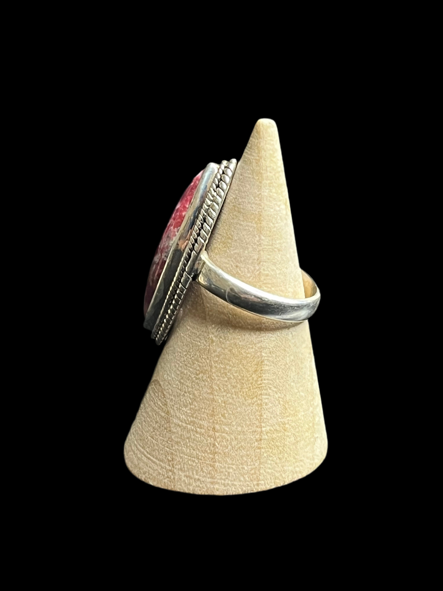 Thulite Sterling Silver Ring - size 7.25