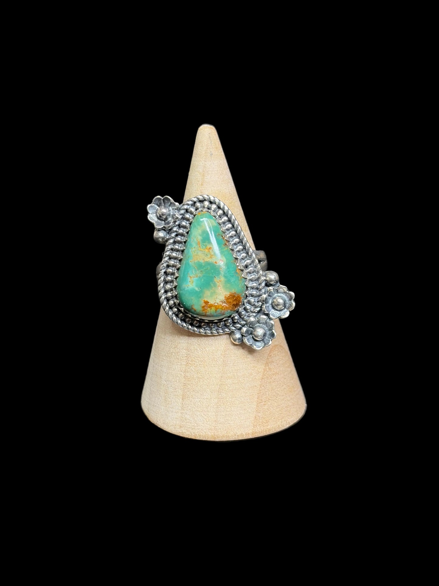 Handcrafted Turquoise Teardrop Rings
