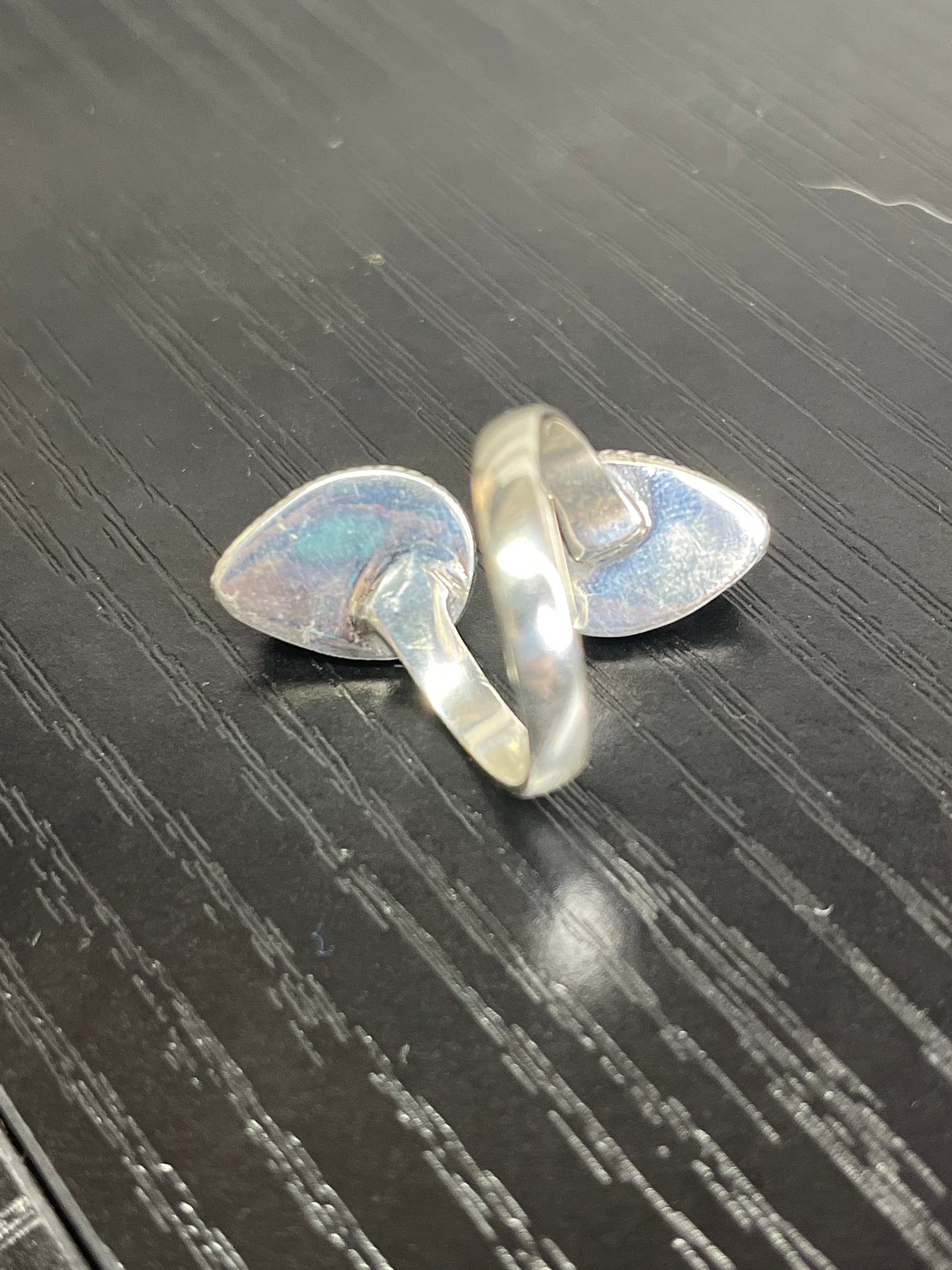 Double Turquoise Bypass Ring - adjustable