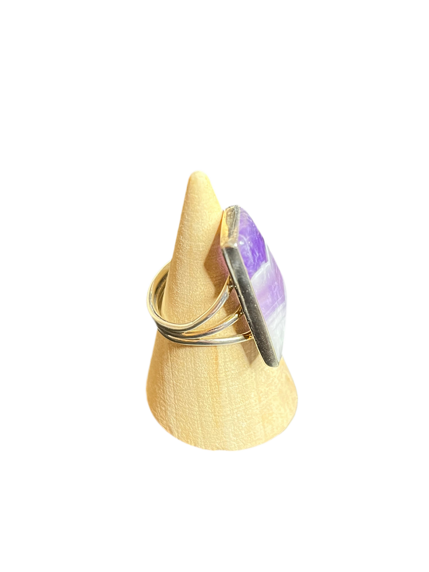 Chevron Amethyst Ring Size 7
