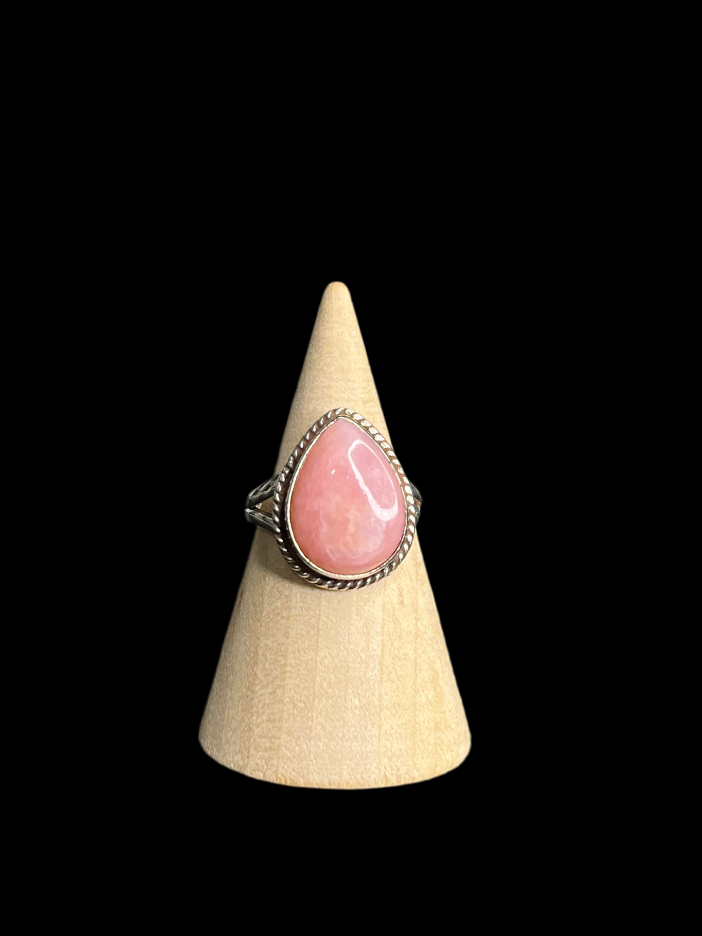 Pink Opal Sterling Silver Rings - sizes 5-12