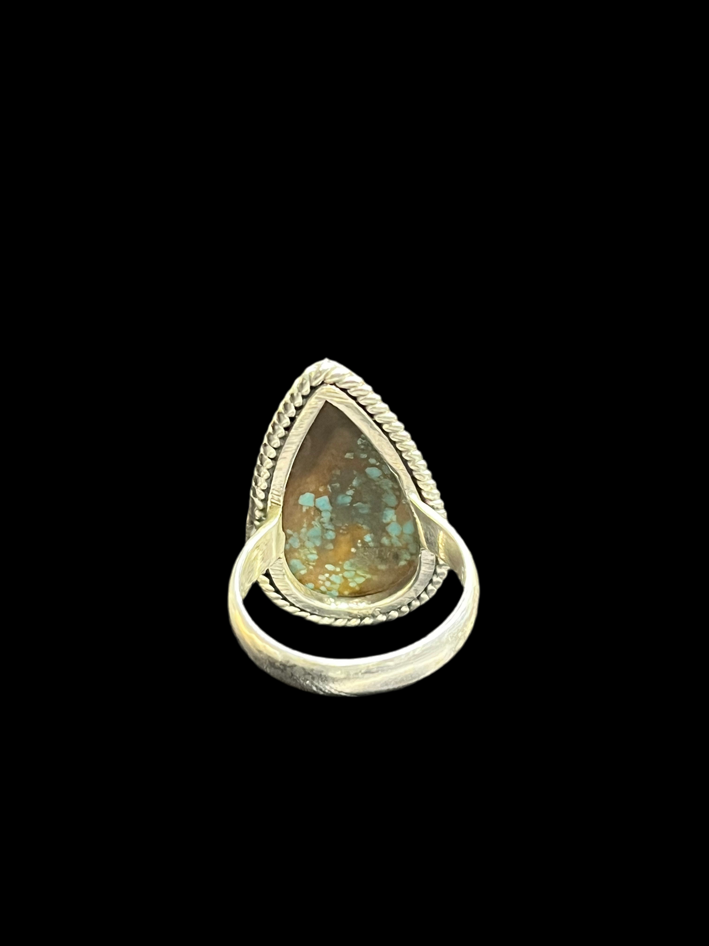 #8 Turquoise Sterling Silver Ring - size 7.25