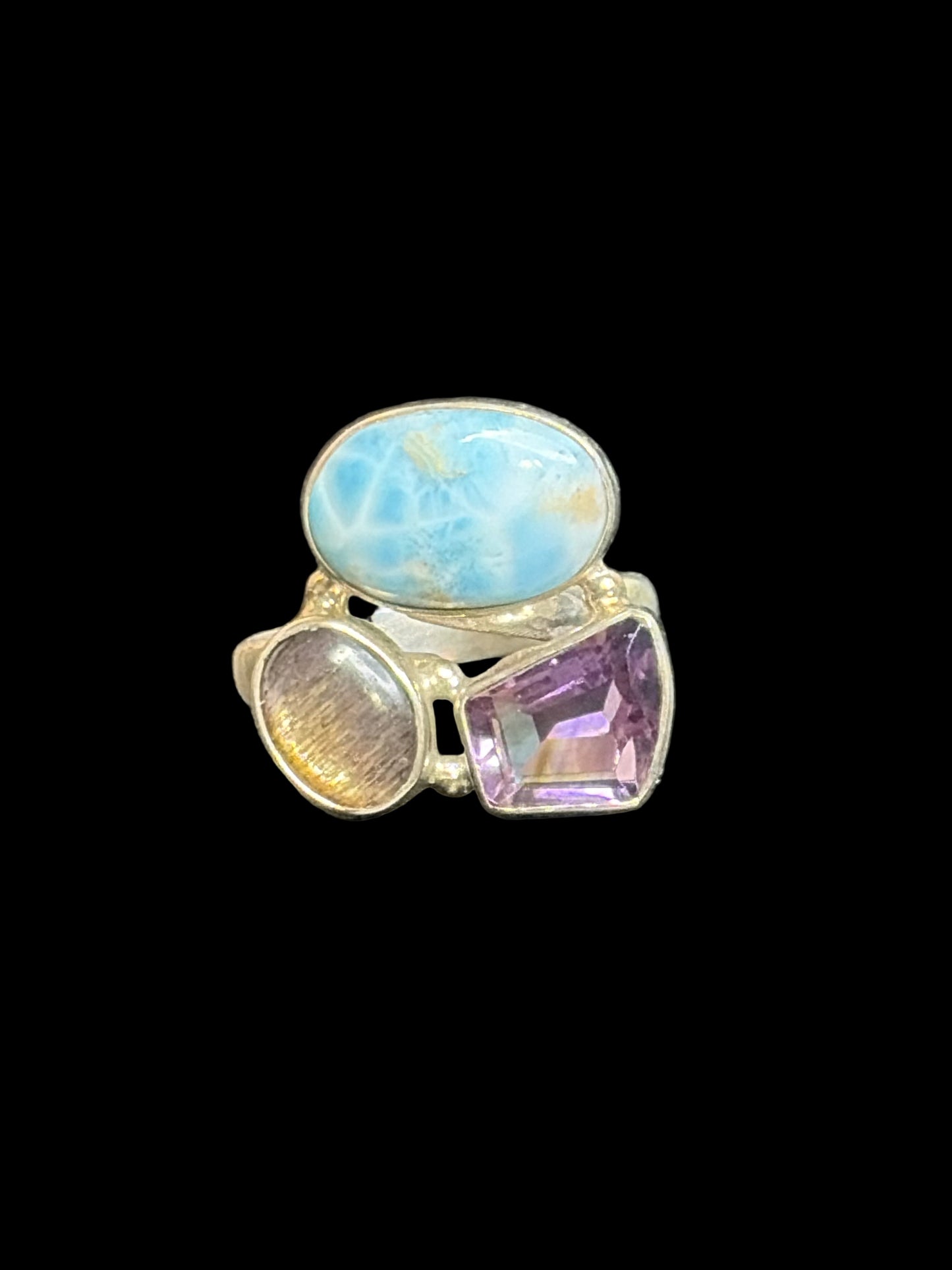 Multi-Gemstone Sterling Silver Rings - Adjustable