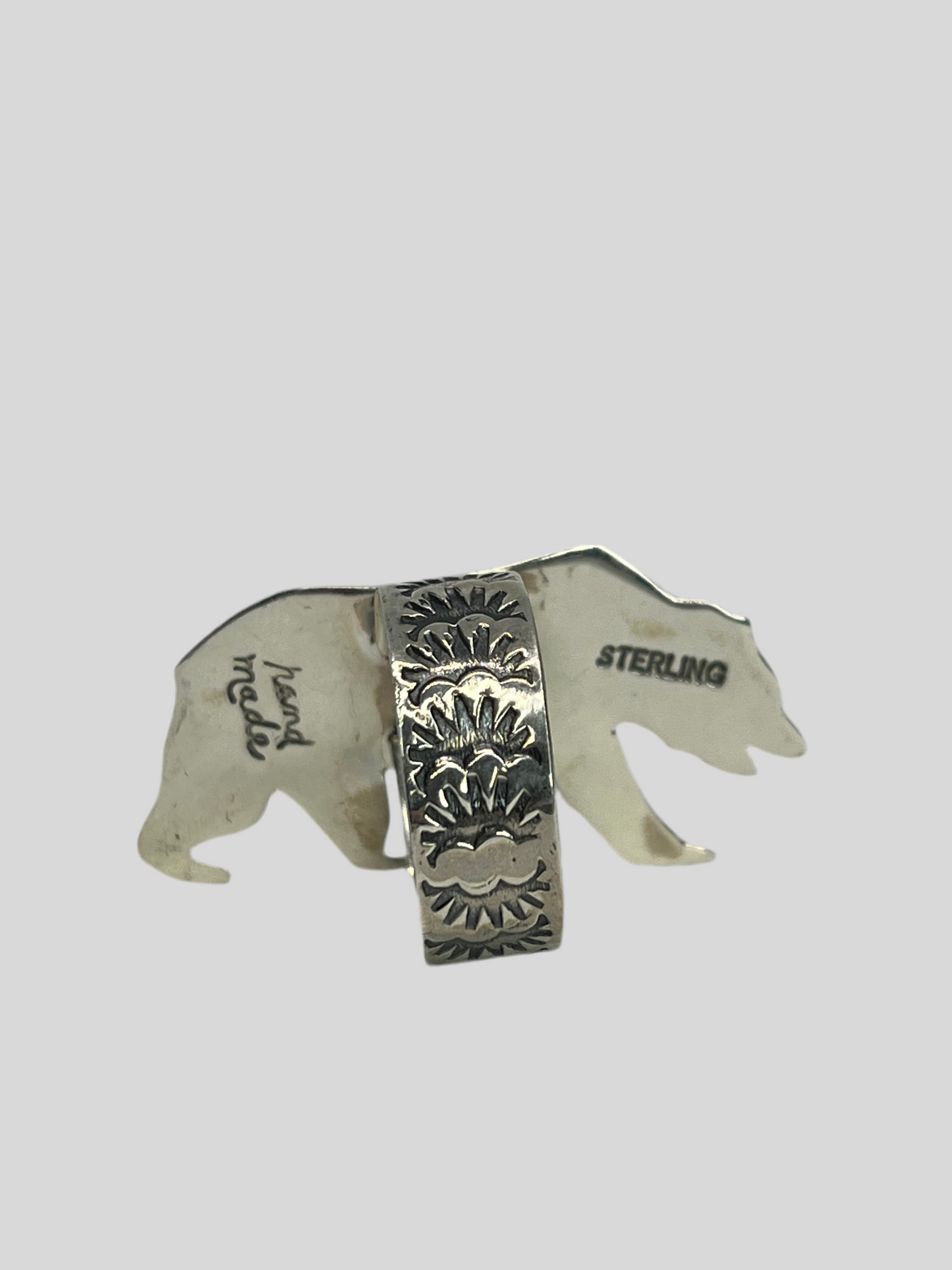 Southwestern Style Bear Sterling Silver Rings