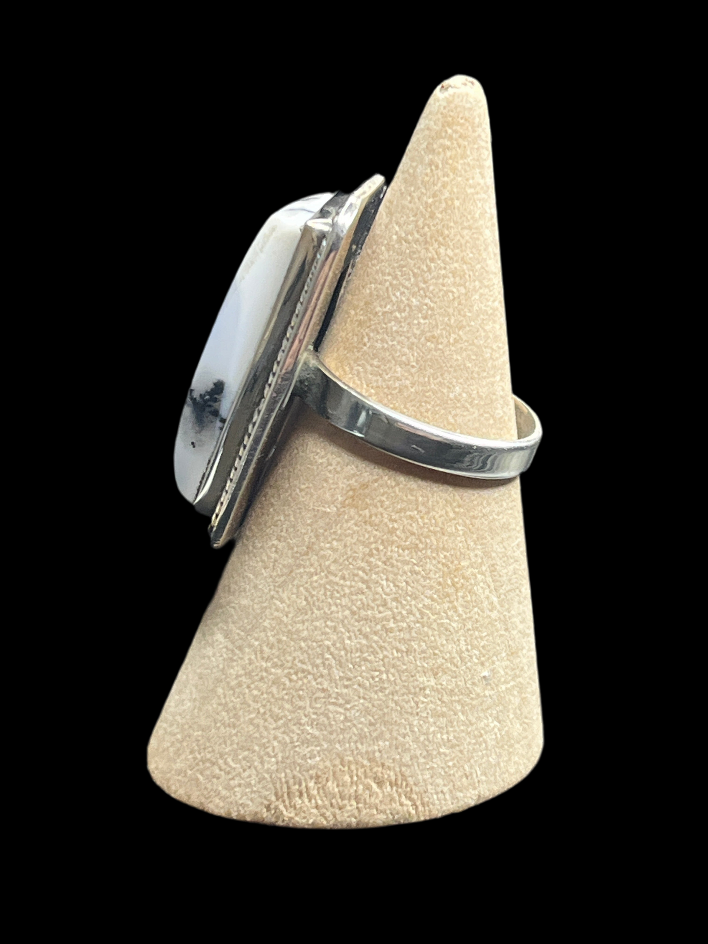 Dendritic Opal Sterling Silver Ring - size 6