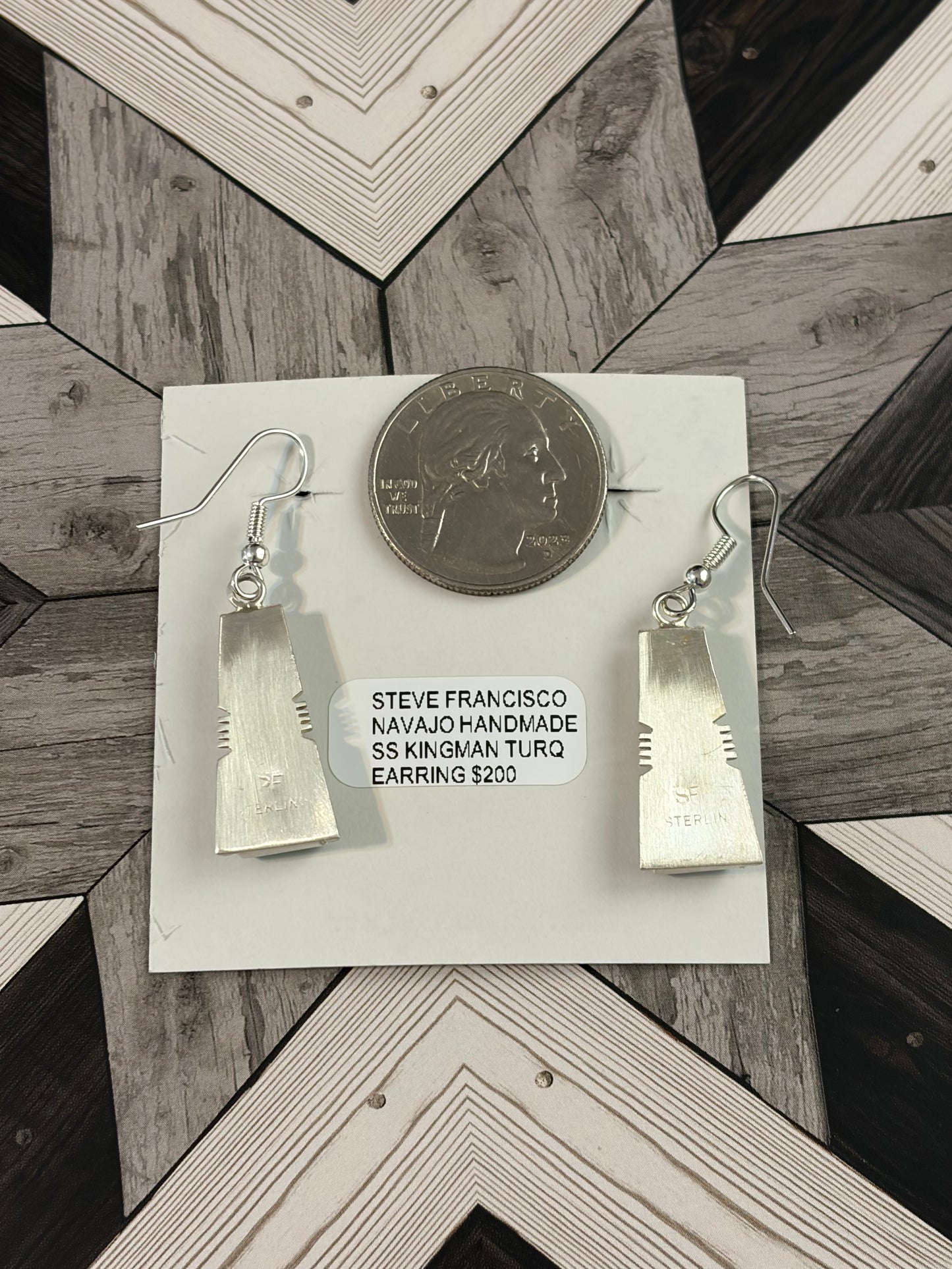 Navajo - Steve Francisco - Kingman Turquoise Earrings