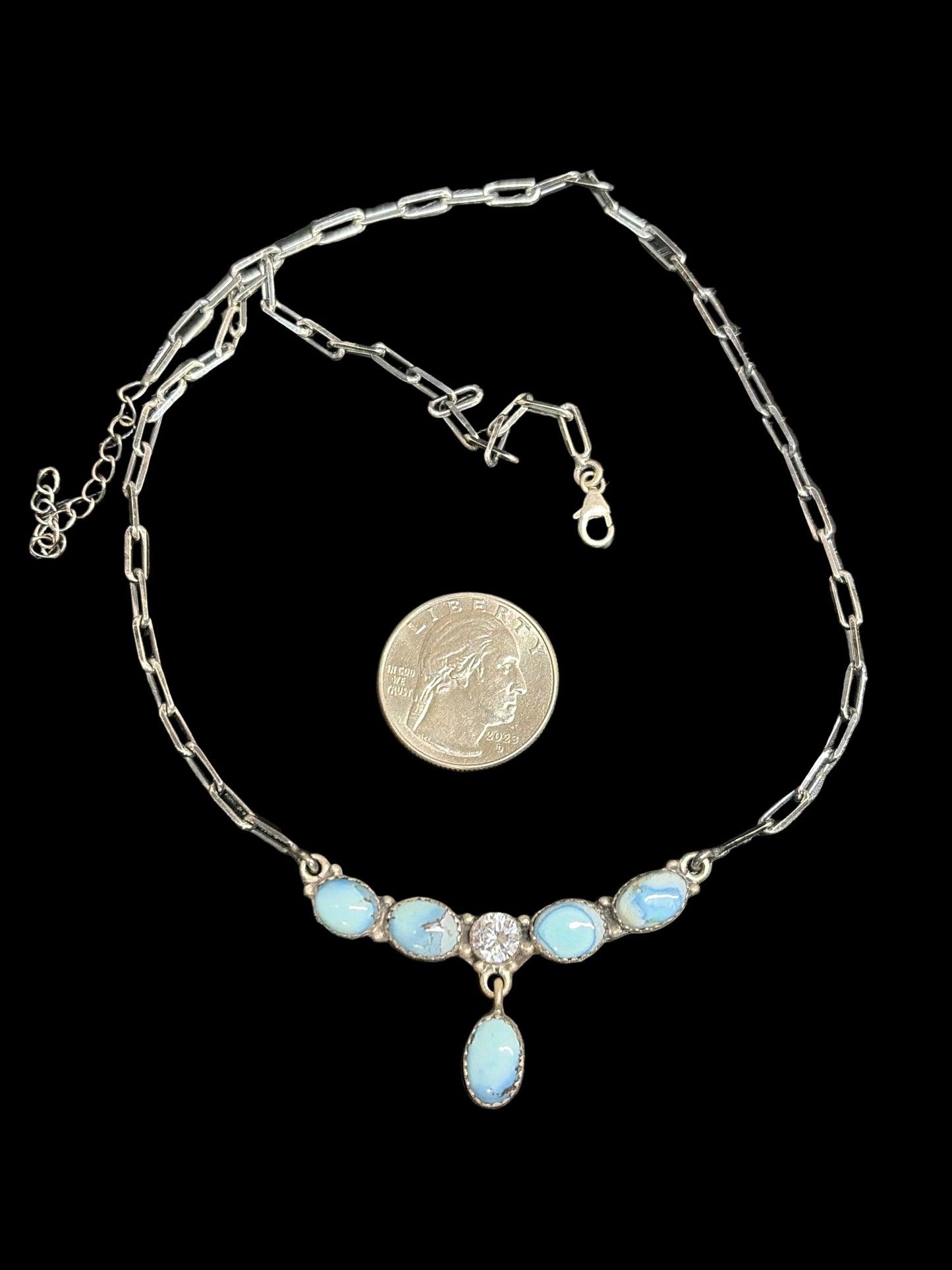 Golden Hills Turquoise & CZ Necklace