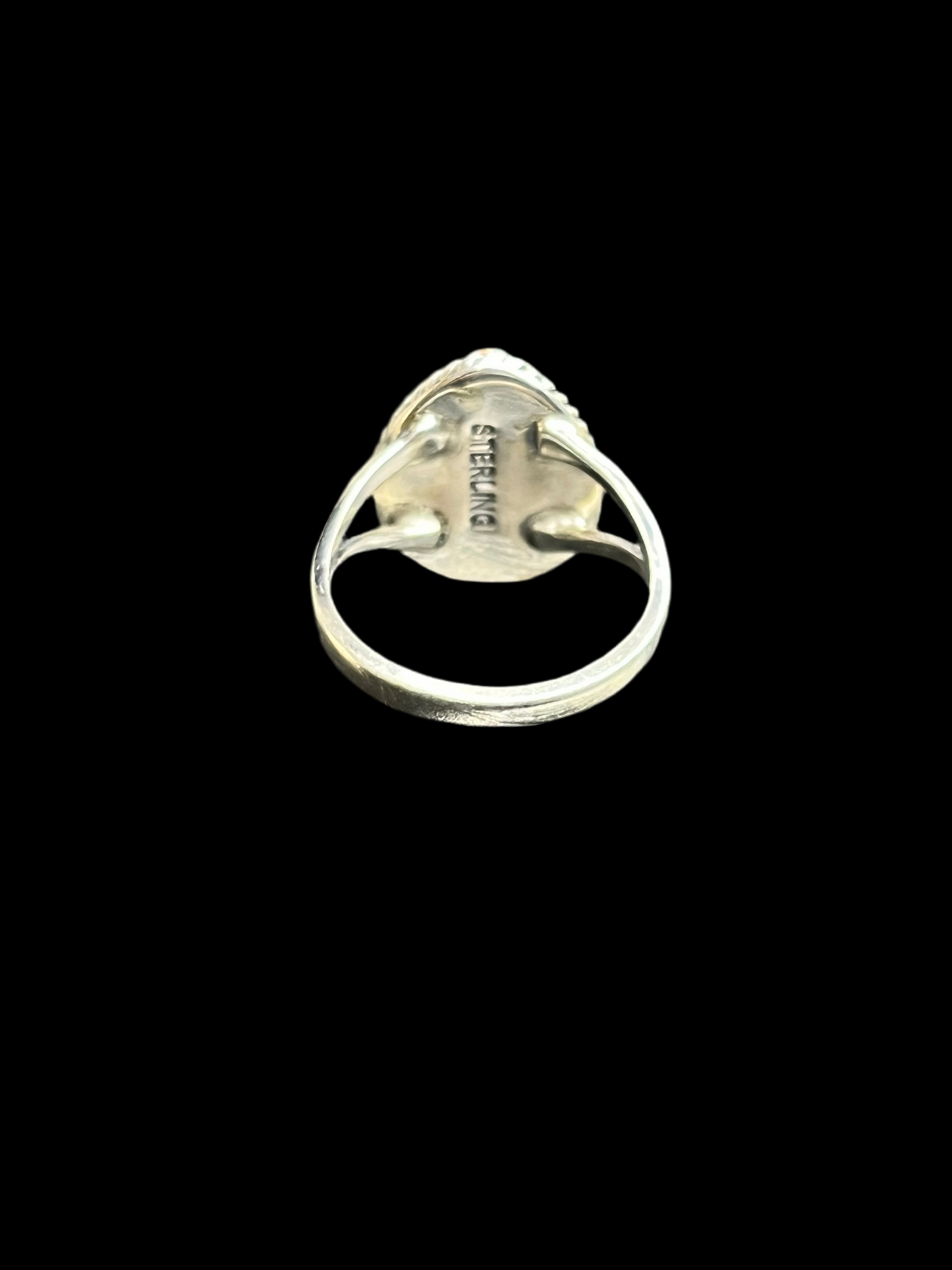 Orange Spiny Sterling Silver Ring - Size 6