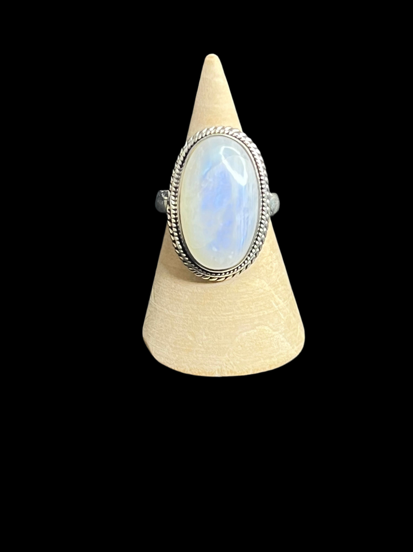 Rainbow Moonstone Sterling Silver Rings