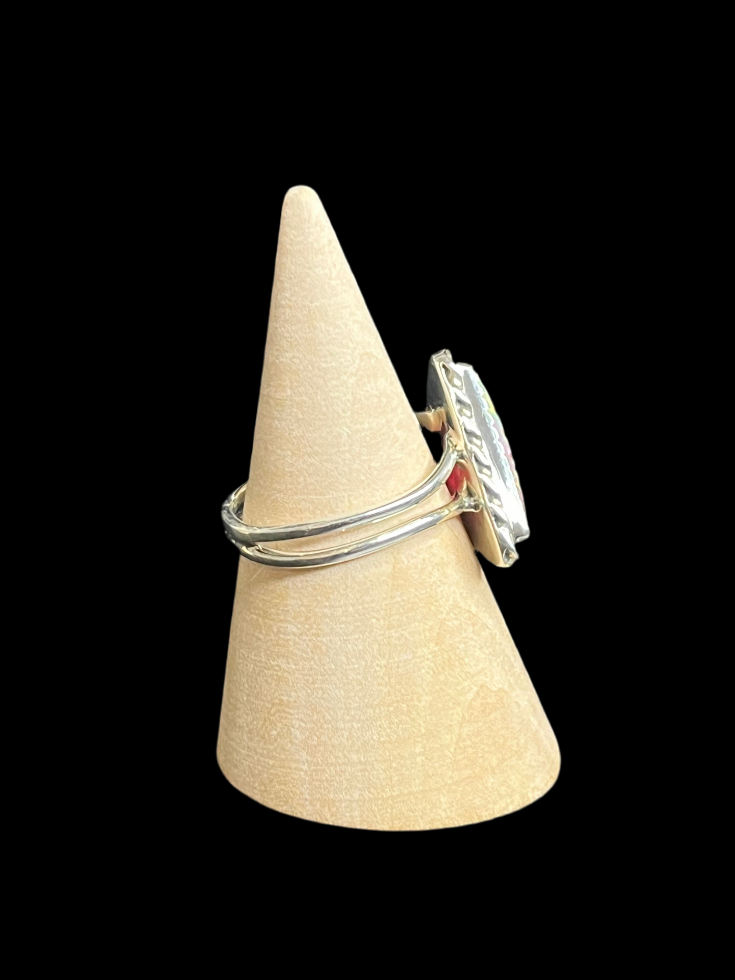 Aurora Opal Eye of Providence Ring - size 8