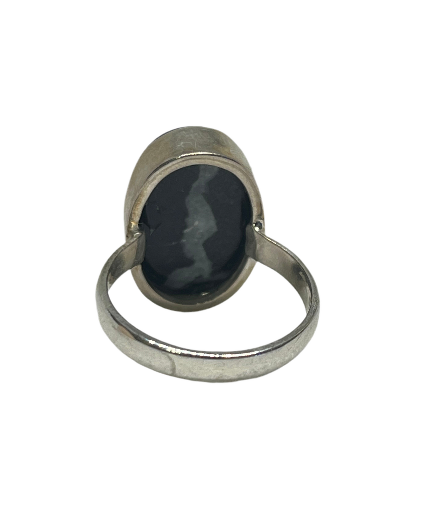 White Buffalo Sterling Silver Ring - Size 8.75