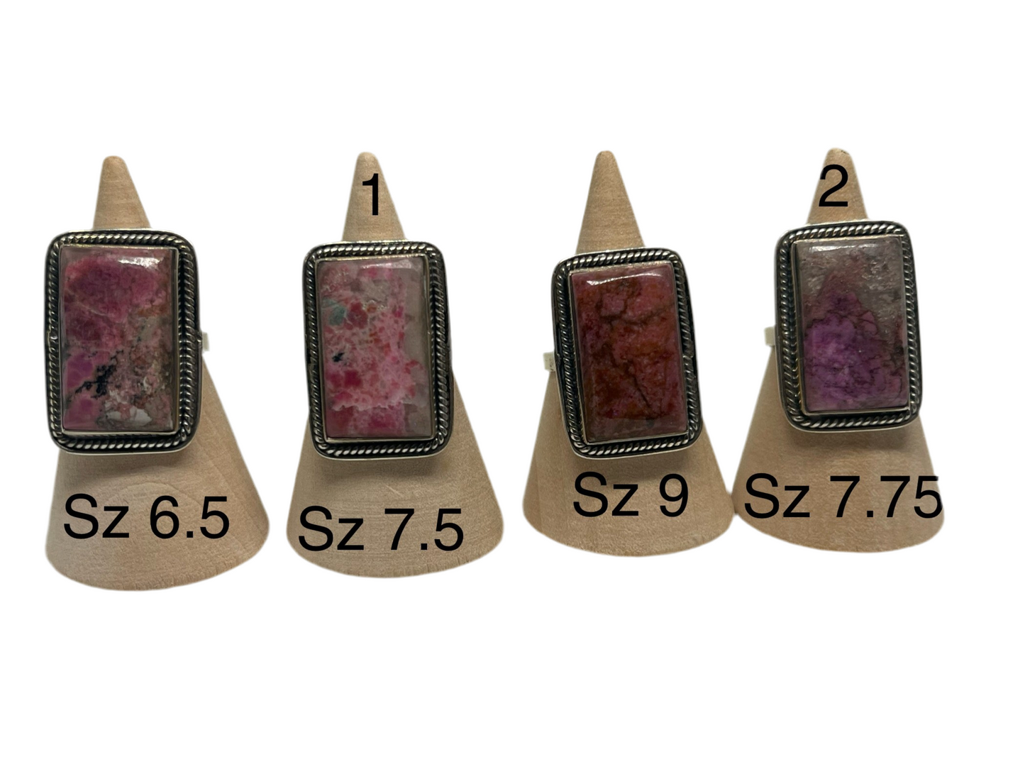 Sterling Silver Statement Rings - Various Natural Stones