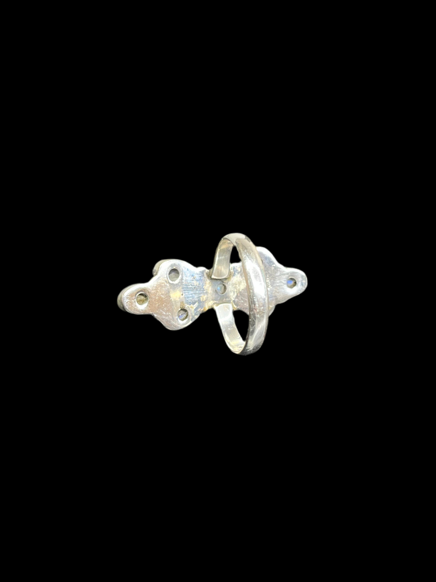 Rainbow Moonstone Cluster Ring - size 8