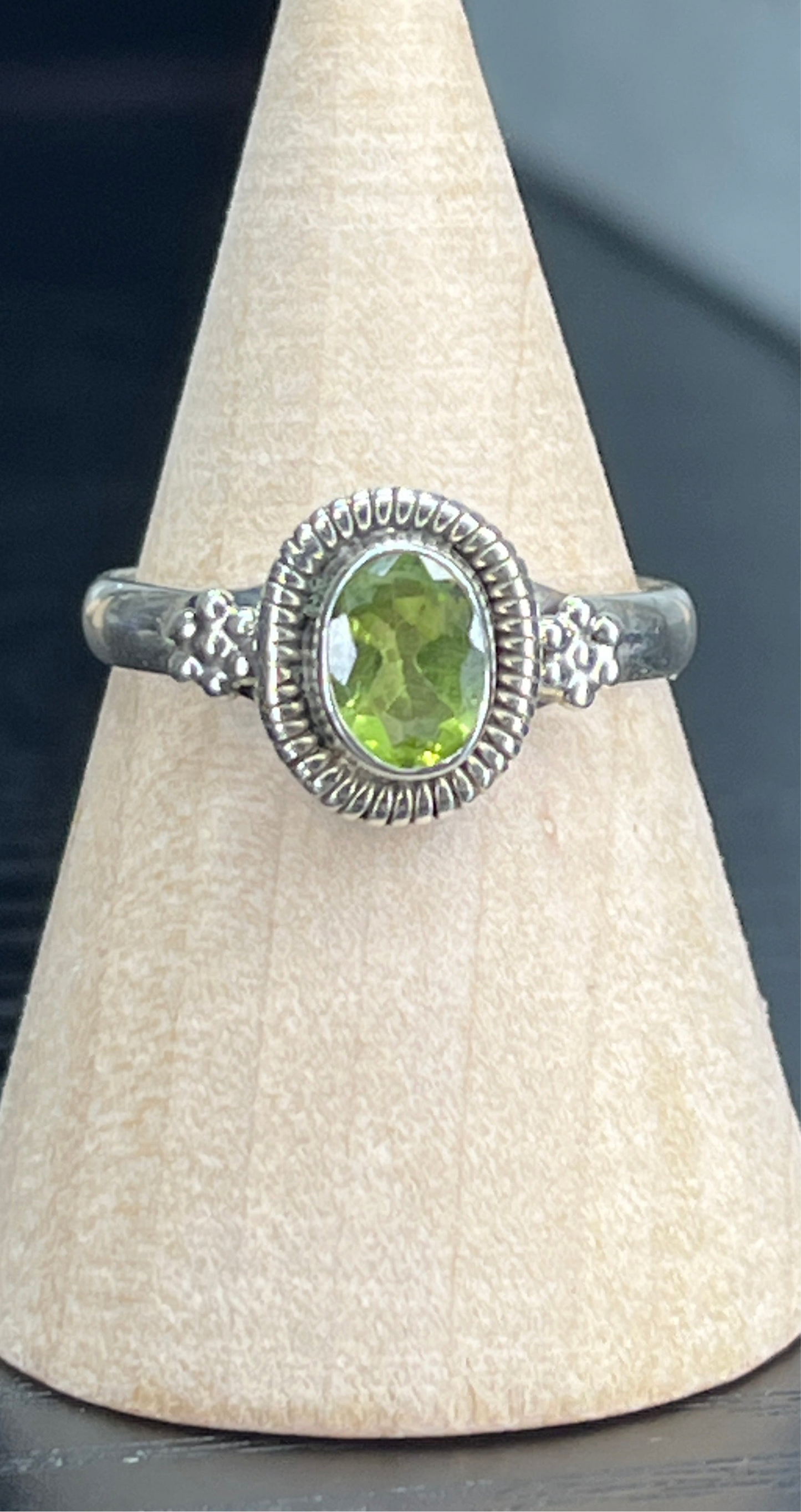 Genuine Peridot Sterling Silver Rings