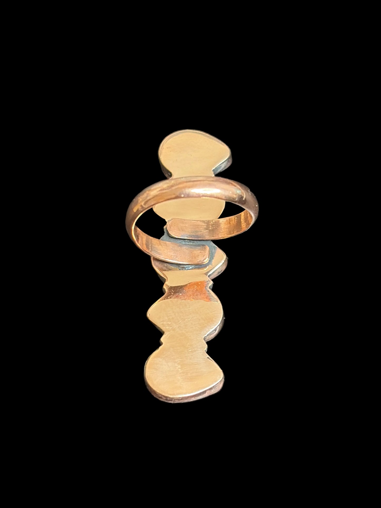 Copper & Wild Horse Jasper Crawler Ring - Adjustable