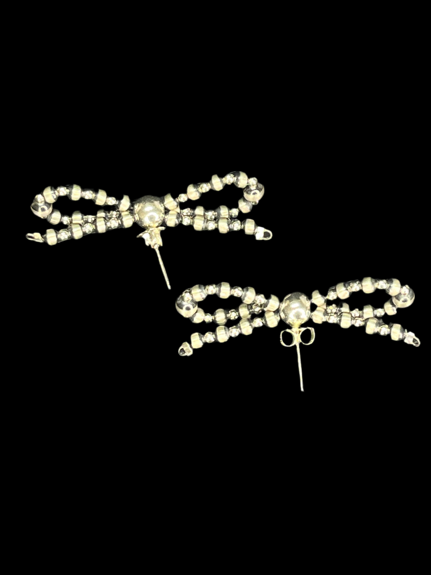 Machine Made Pearl Bow Earrings