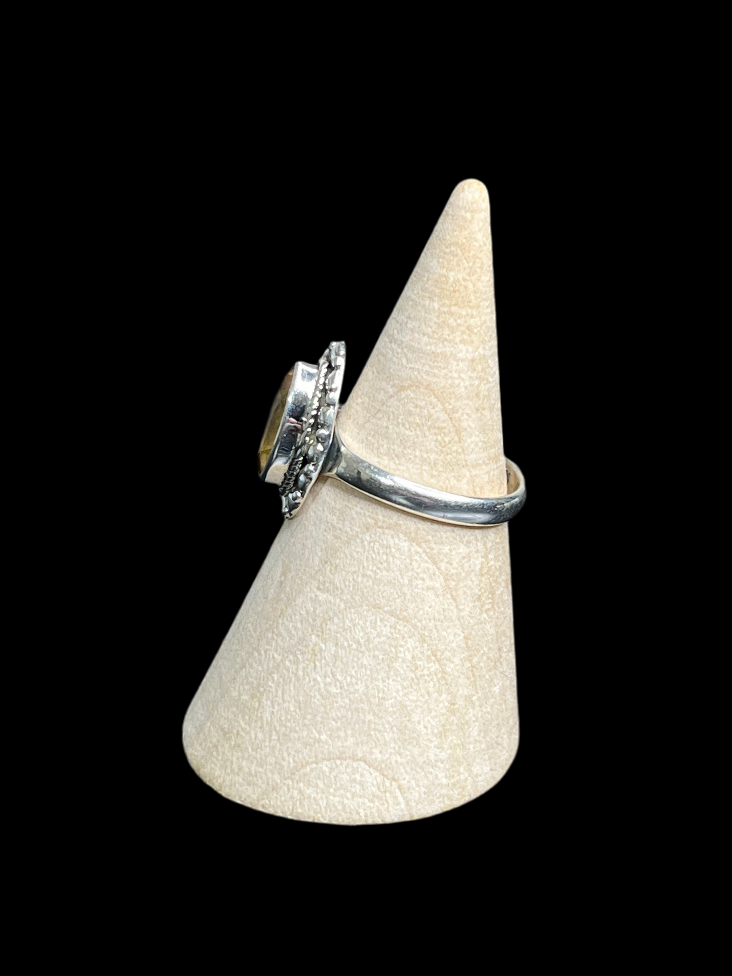 Genuine Citrine Sterling Silver Ring - size 6