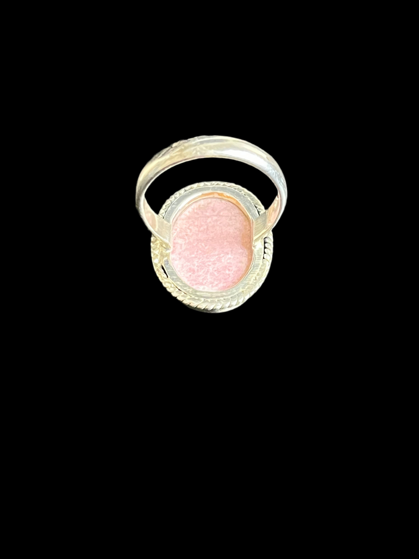 Pink Rhodonite Sterling Silver Ring - size 8.5